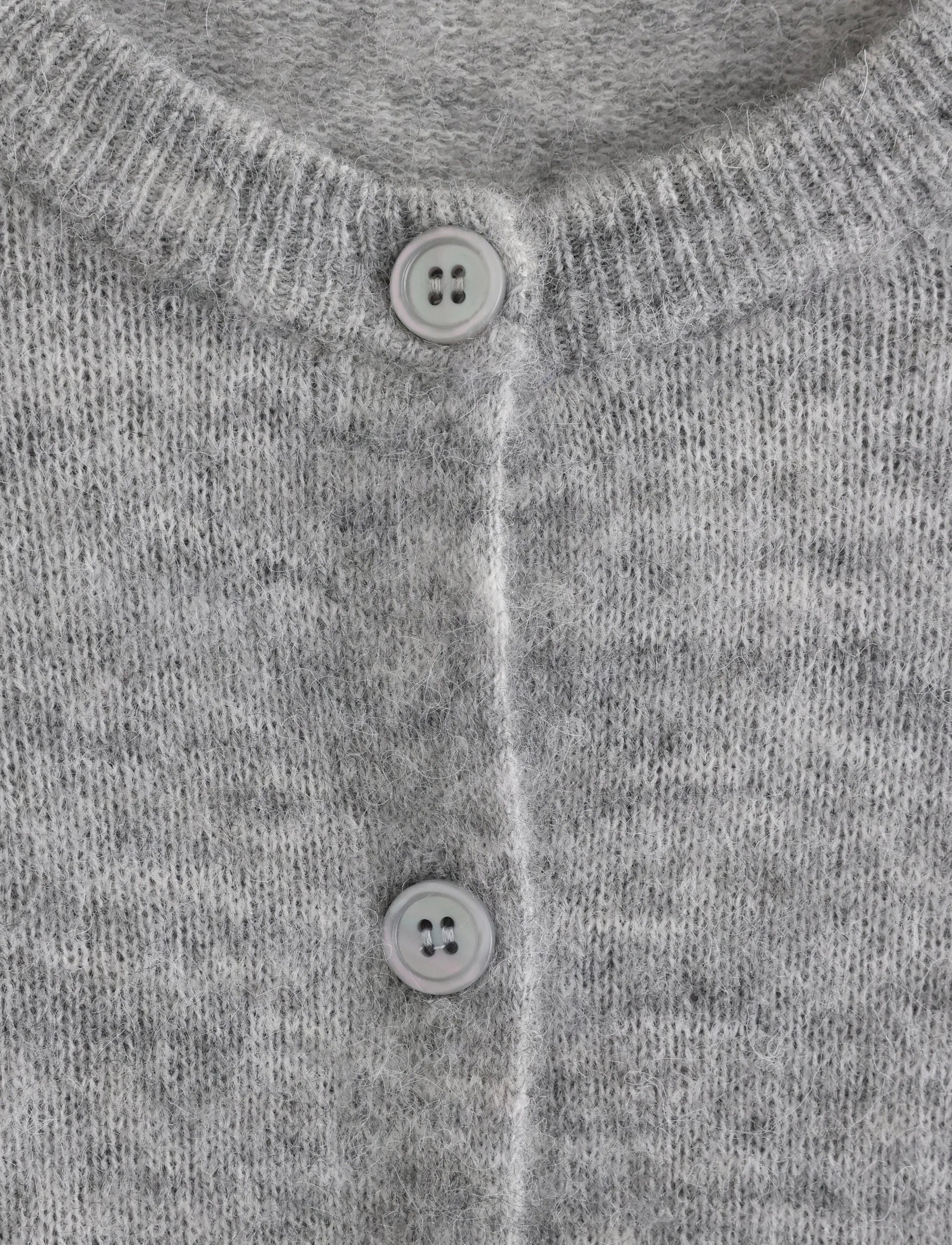 Lindex - Fine-knit cardigan in wool blend - strickjacken - grey melange - 5