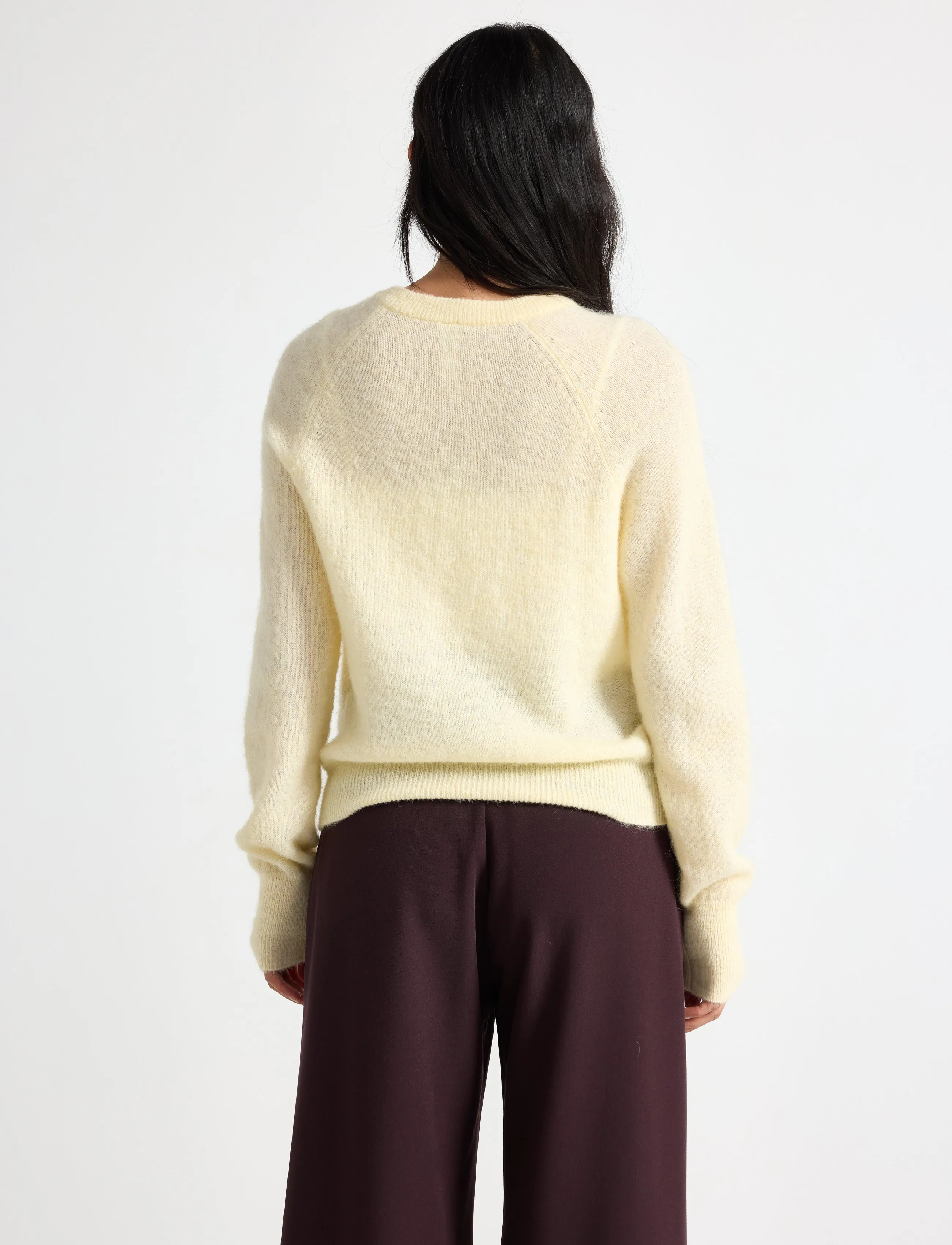 Lindex - Fine-knit cardigan in wool blend - cardigans - light yellow - 3
