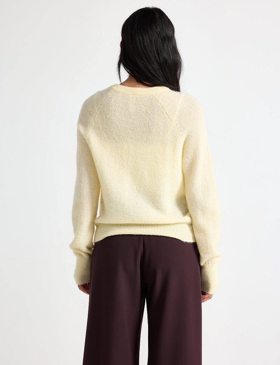 Lindex - Fine-knit cardigan in wool blend - cardigans - light yellow - 3