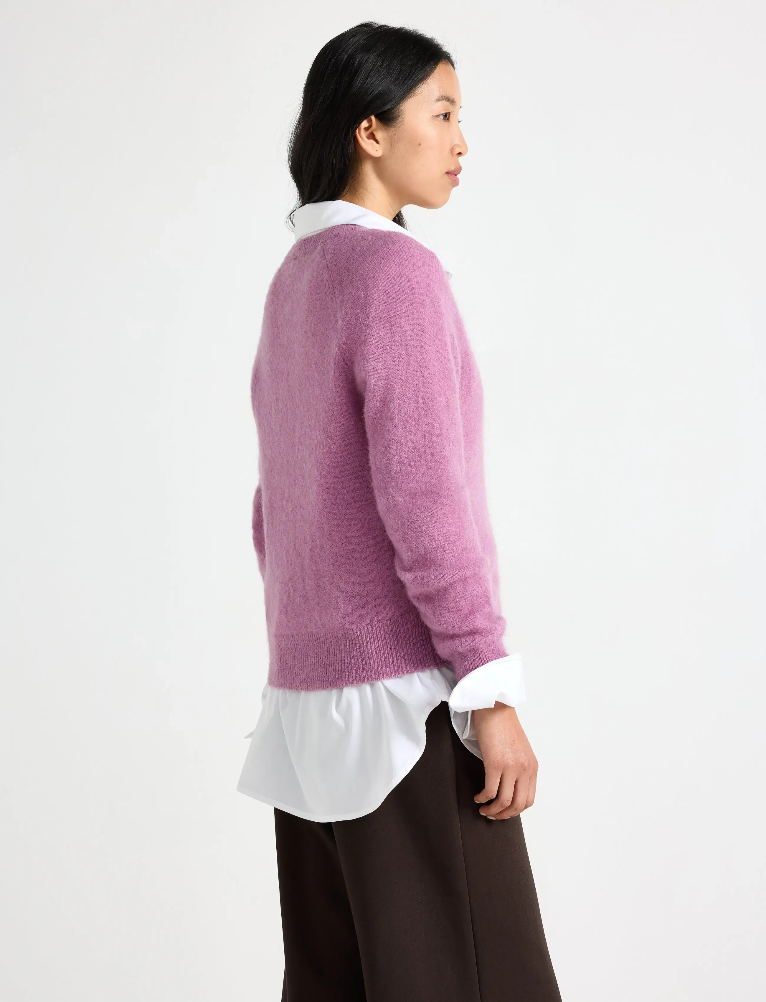 Lindex - Fine-knit cardigan in wool blend - cardigans - lilac - 3