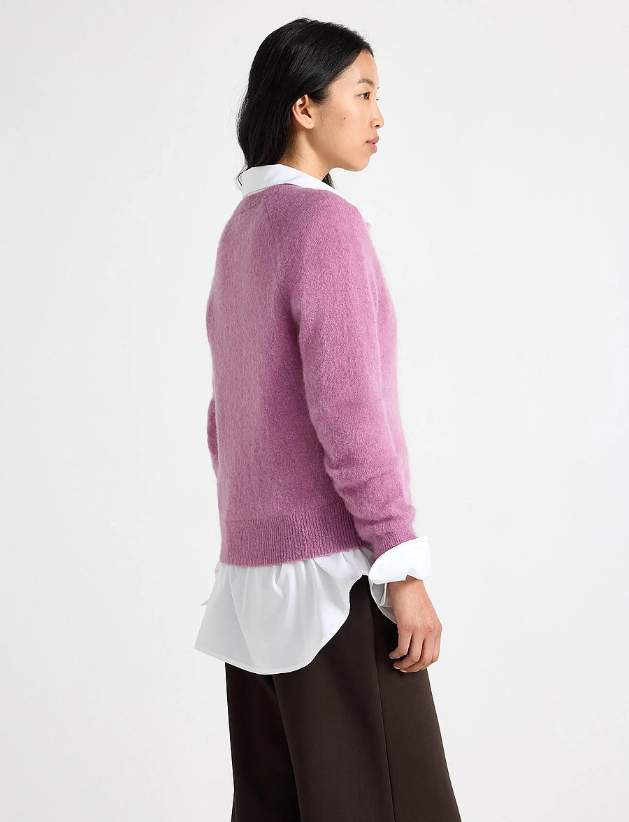 Lindex - Fine-knit cardigan in wool blend - cardigans - lilac - 3