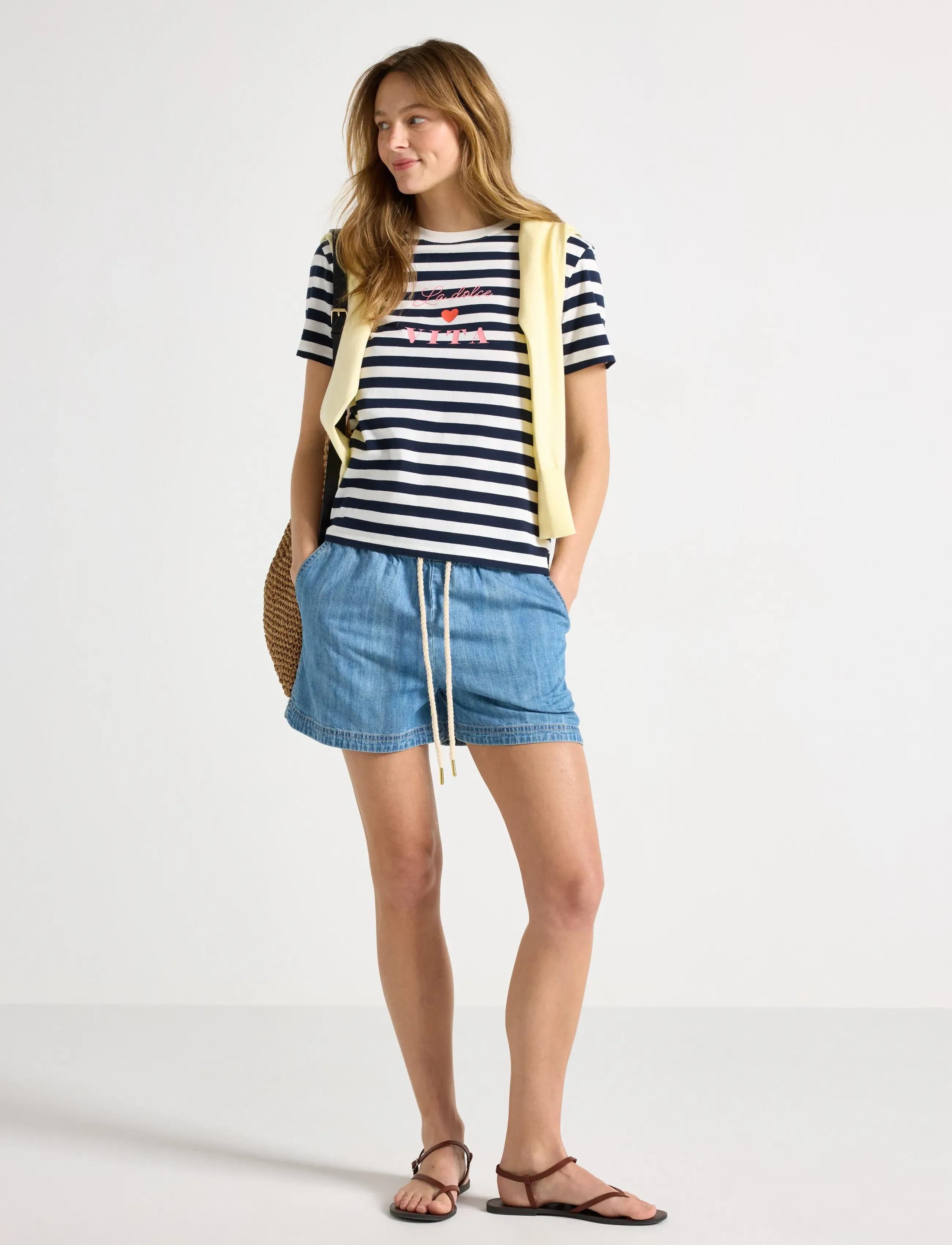 Lindex Shorts In Denim, M, Shorts, Blau - Denim Frauen