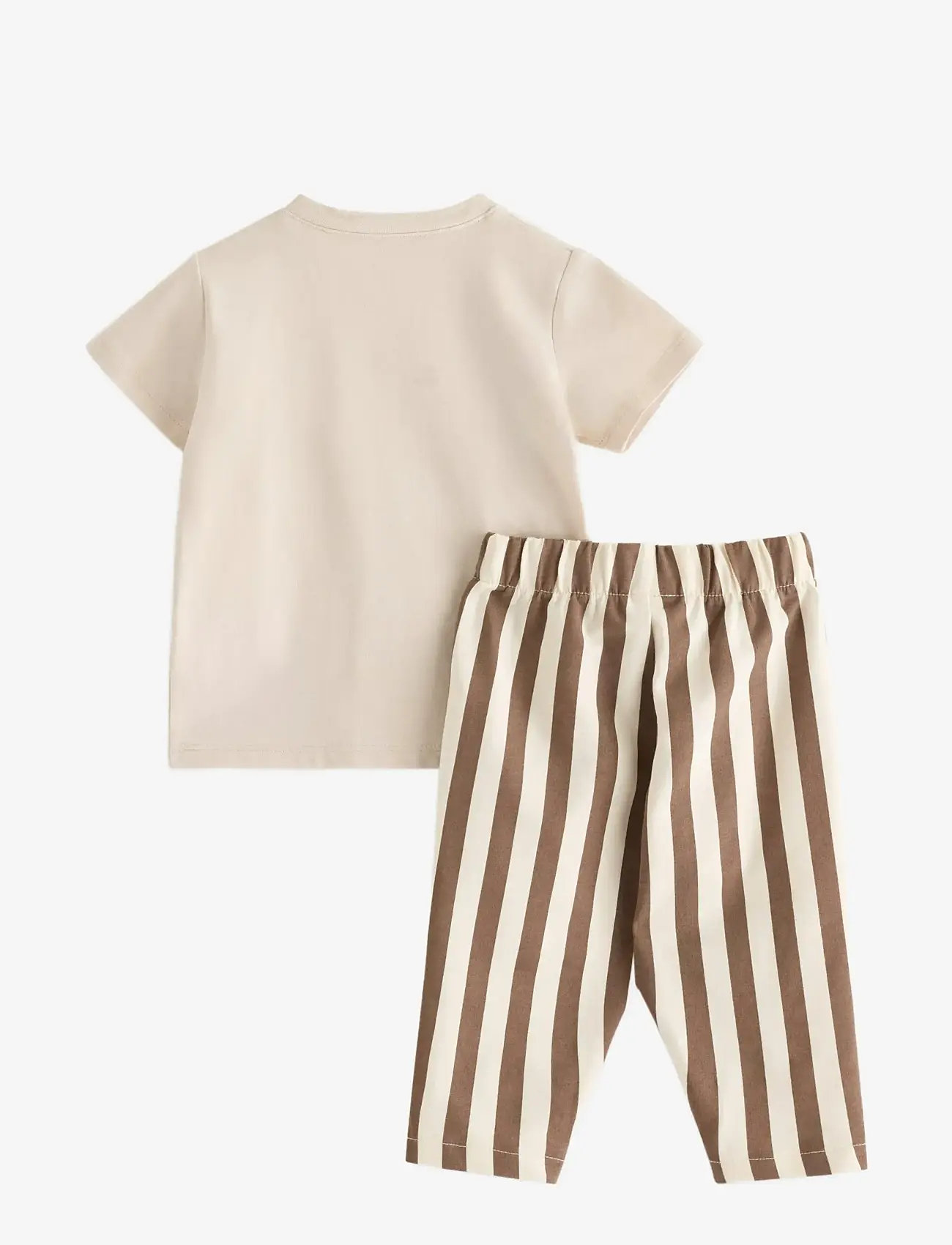 Lindex - Set with top and leggings - sæt med kortærmet t-shirt - light beige - 1