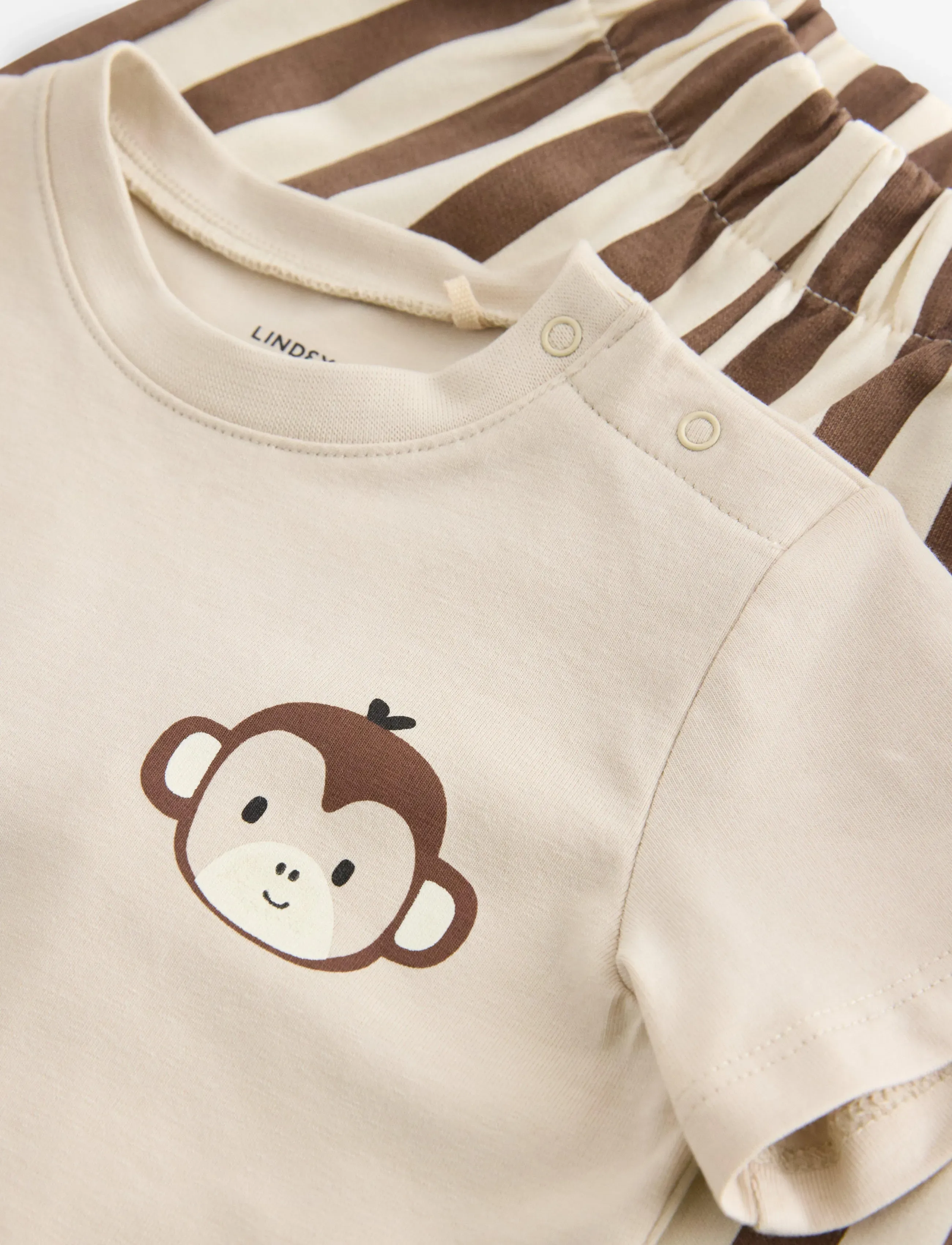 Lindex - Set with top and leggings - sets mit kurzärmeligem t-shirt - light beige - 2