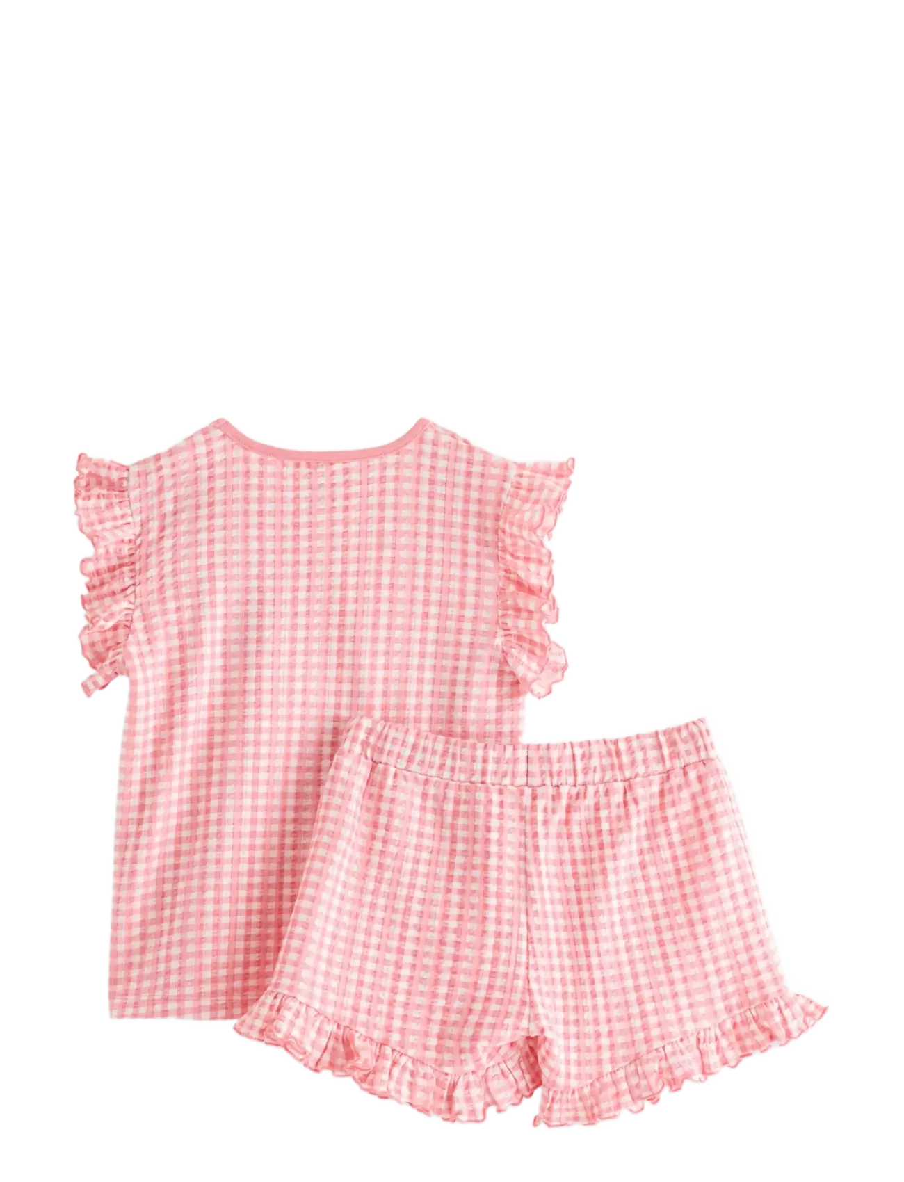 Lindex - Pyjama set in gingham - sets - pink - 2