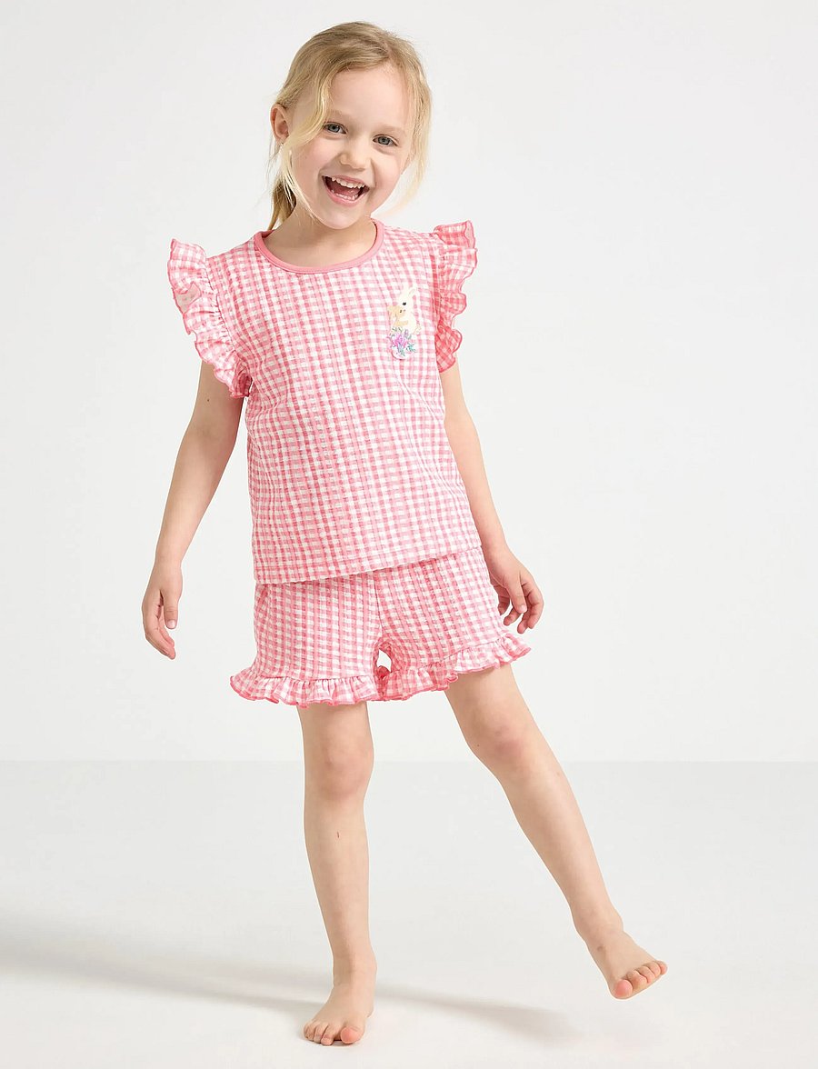 Lindex - Pyjama set in gingham - pyjama-sets - pink - 0