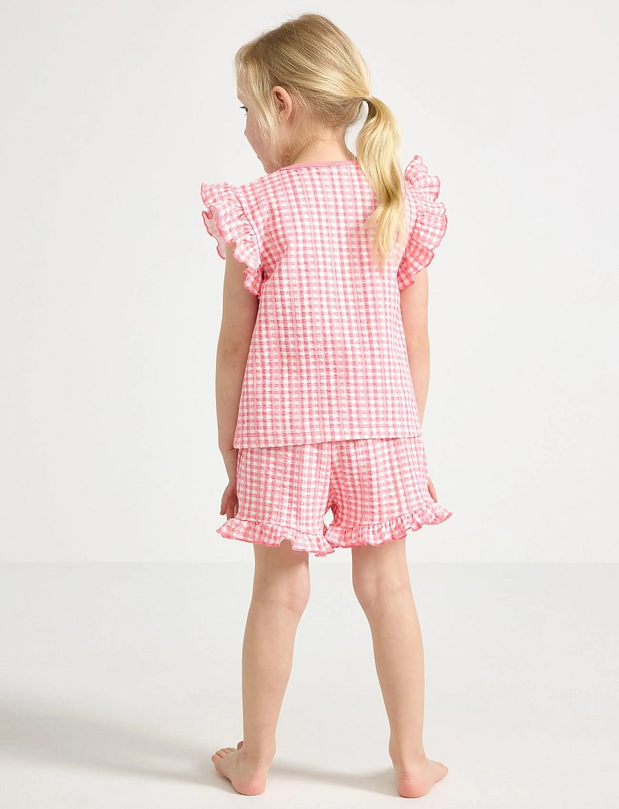 Lindex - Pyjama set in gingham - pyjama-sets - pink - 3