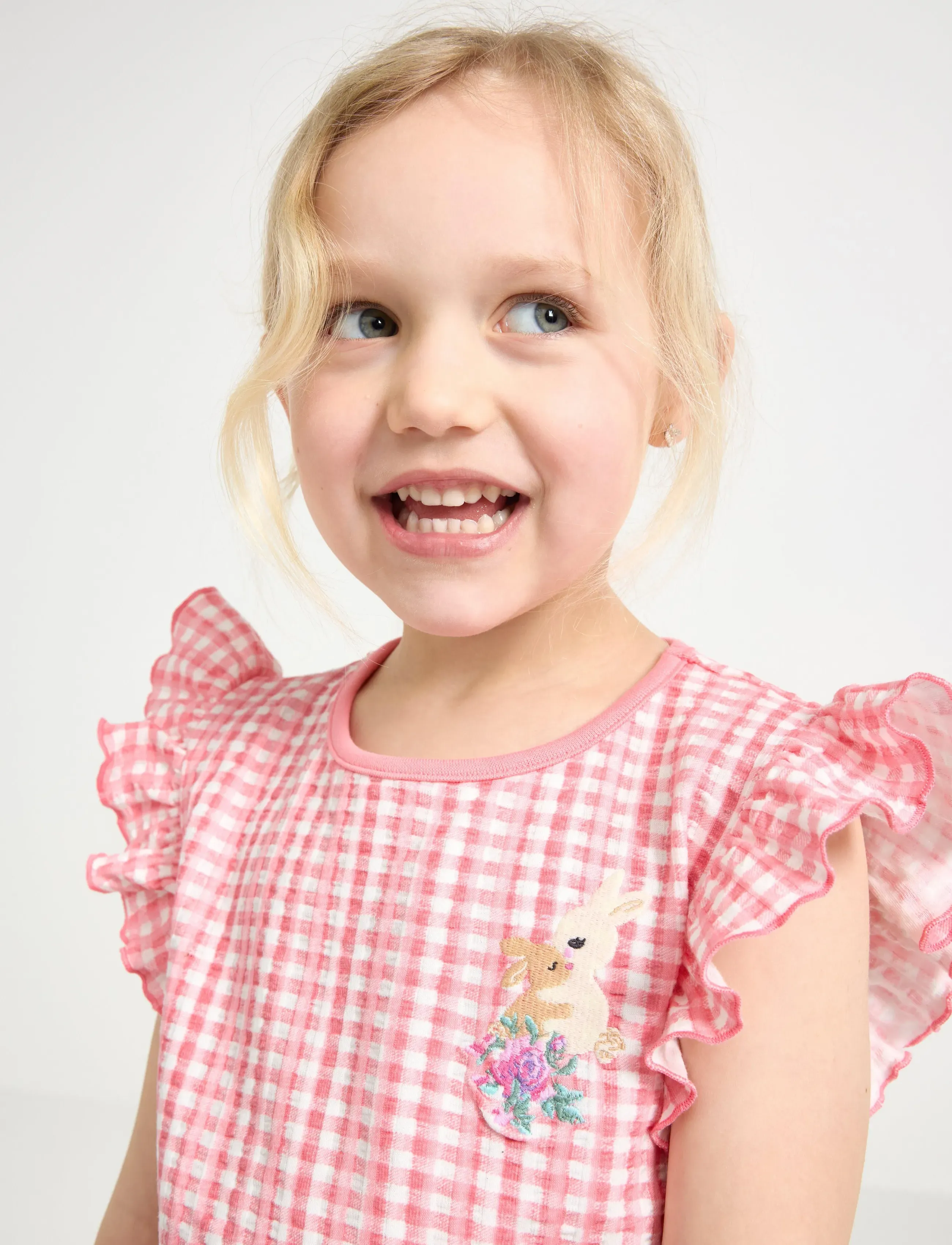 Lindex - Pyjama set in gingham - sets - pink - 4