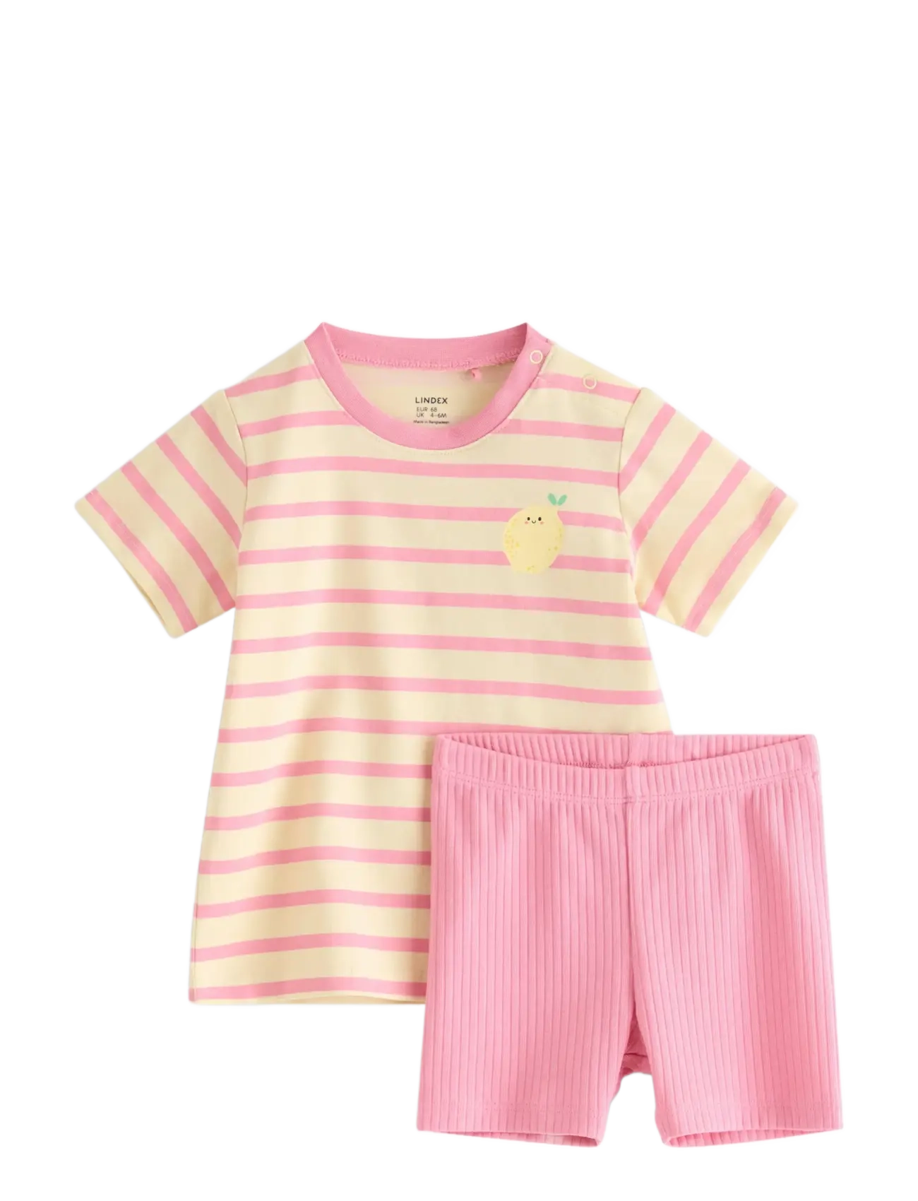 Lindex Set With Top And Cycling Shorts, 98, Sets, Rosa - Sets Short-sleeved T-shirt, Kinder