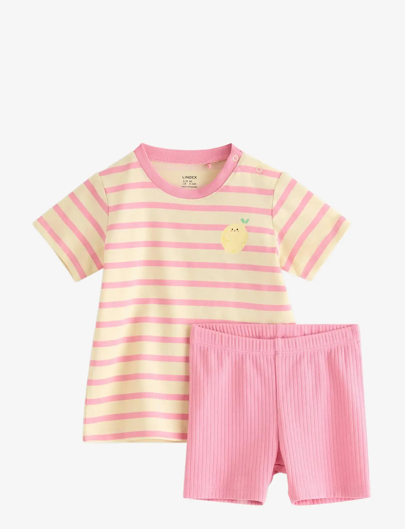 Lindex - Set with top and cycling shorts - komplektai su marškinėliais trumpomis rankovėmis - pink - 0