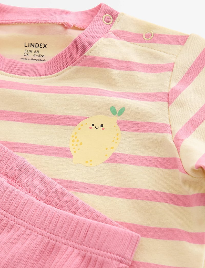 Lindex - Set with top and cycling shorts - zestawy krótkim rękawem - pink - 2