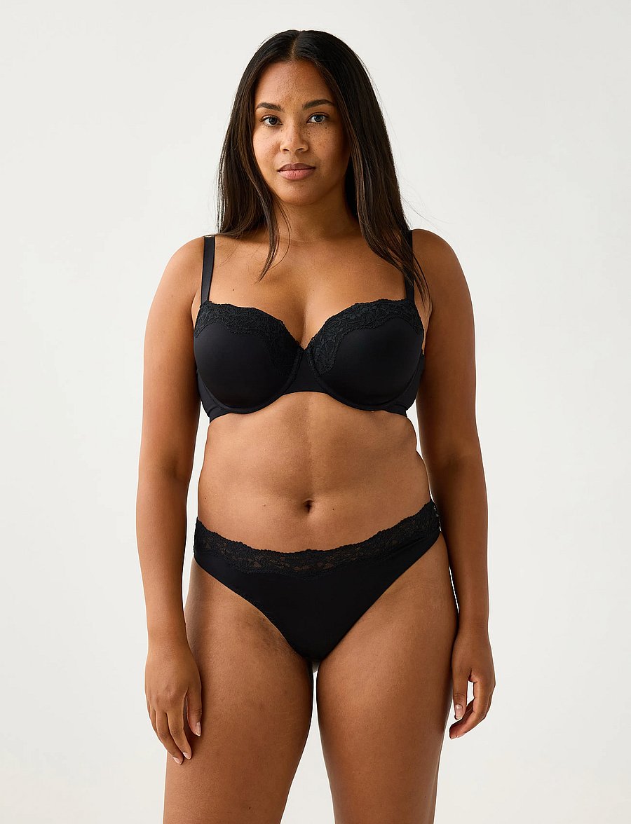 Lindex - Thong with regular waist - stringtrosor - black - 0