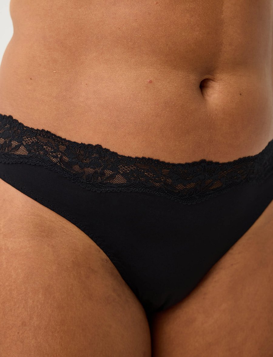 Lindex - Thong with regular waist - stringtrosor - black - 4