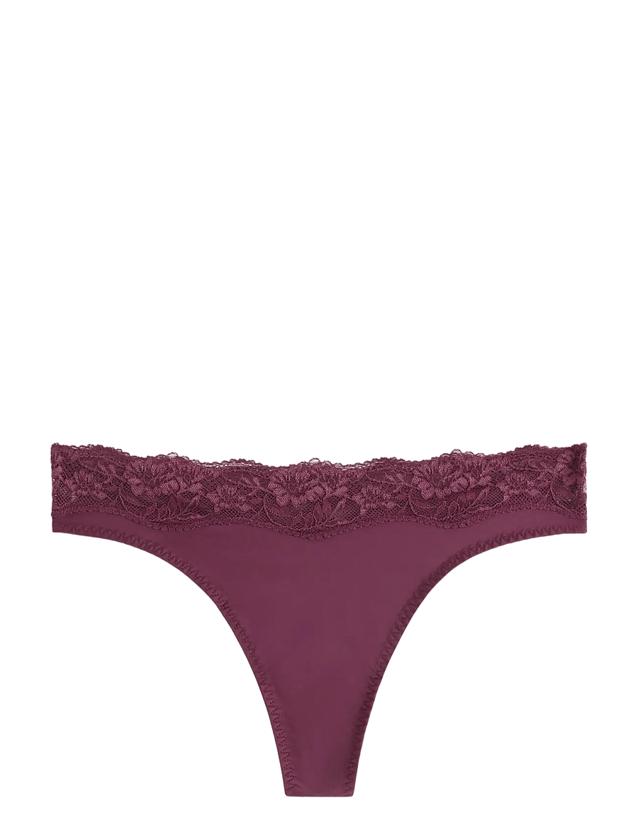 Lindex - Thong with regular waist - stringtrosor - dark dusty red - 1