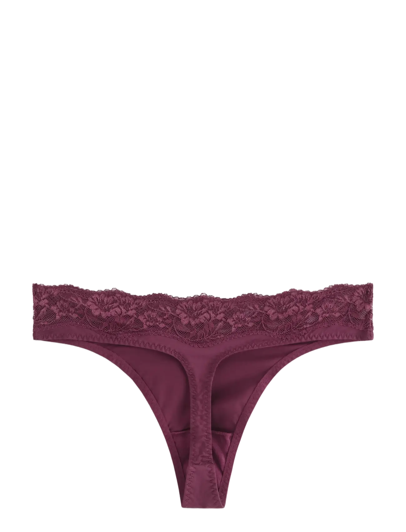 Lindex - Thong with regular waist - dark dusty red - 2