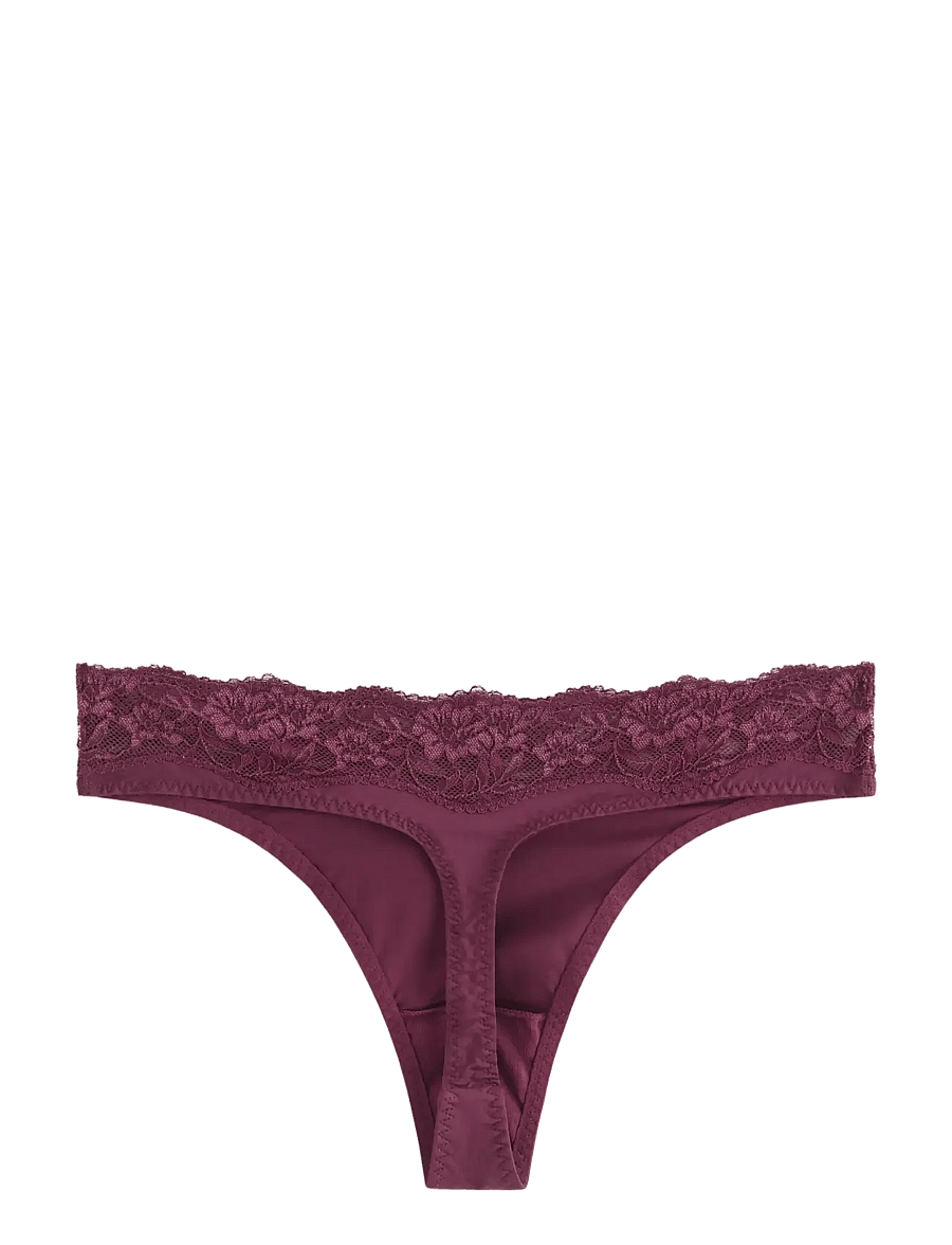 Lindex - Thong with regular waist - stringtrosor - dark dusty red - 2