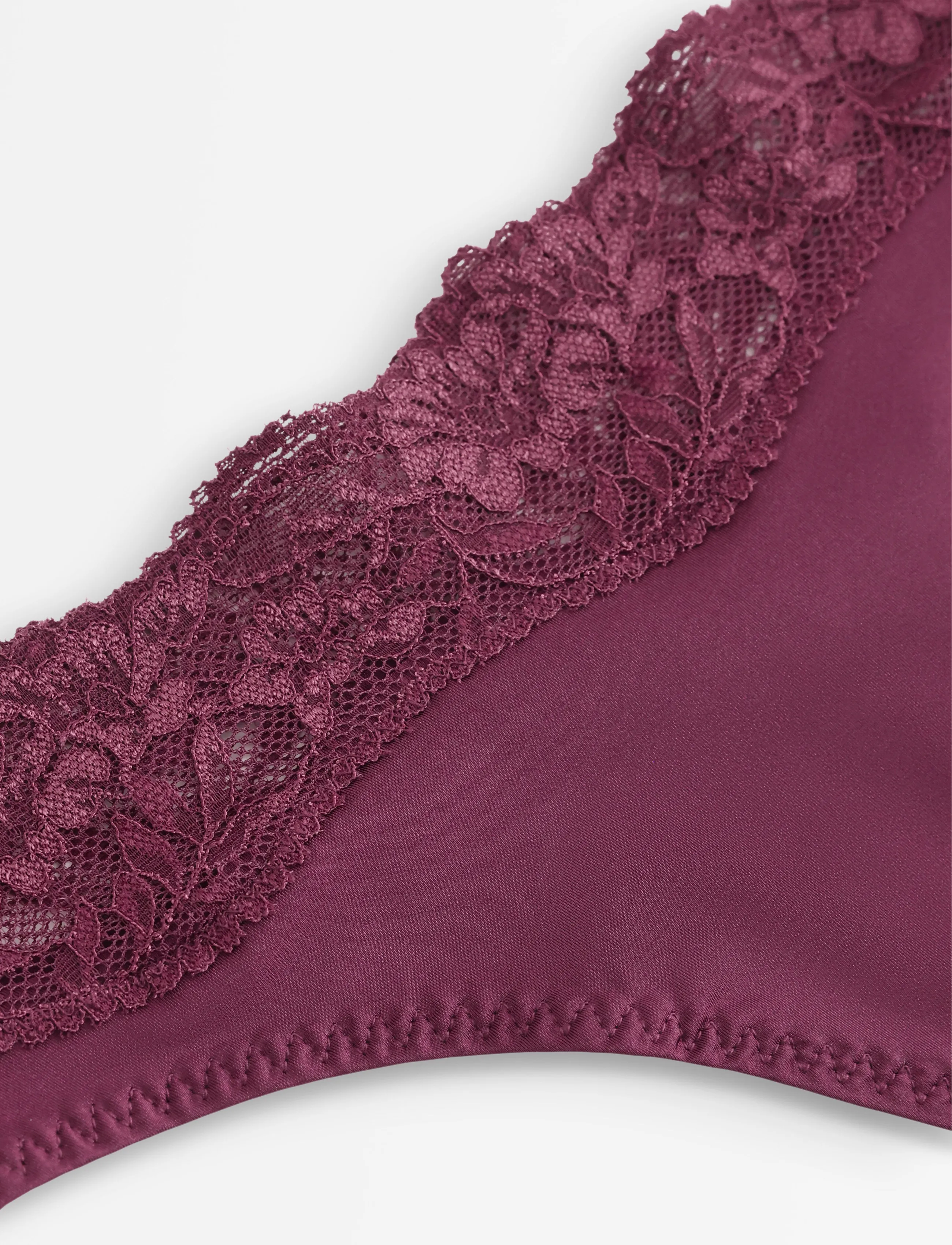 Lindex - Thong with regular waist - dark dusty red - 5