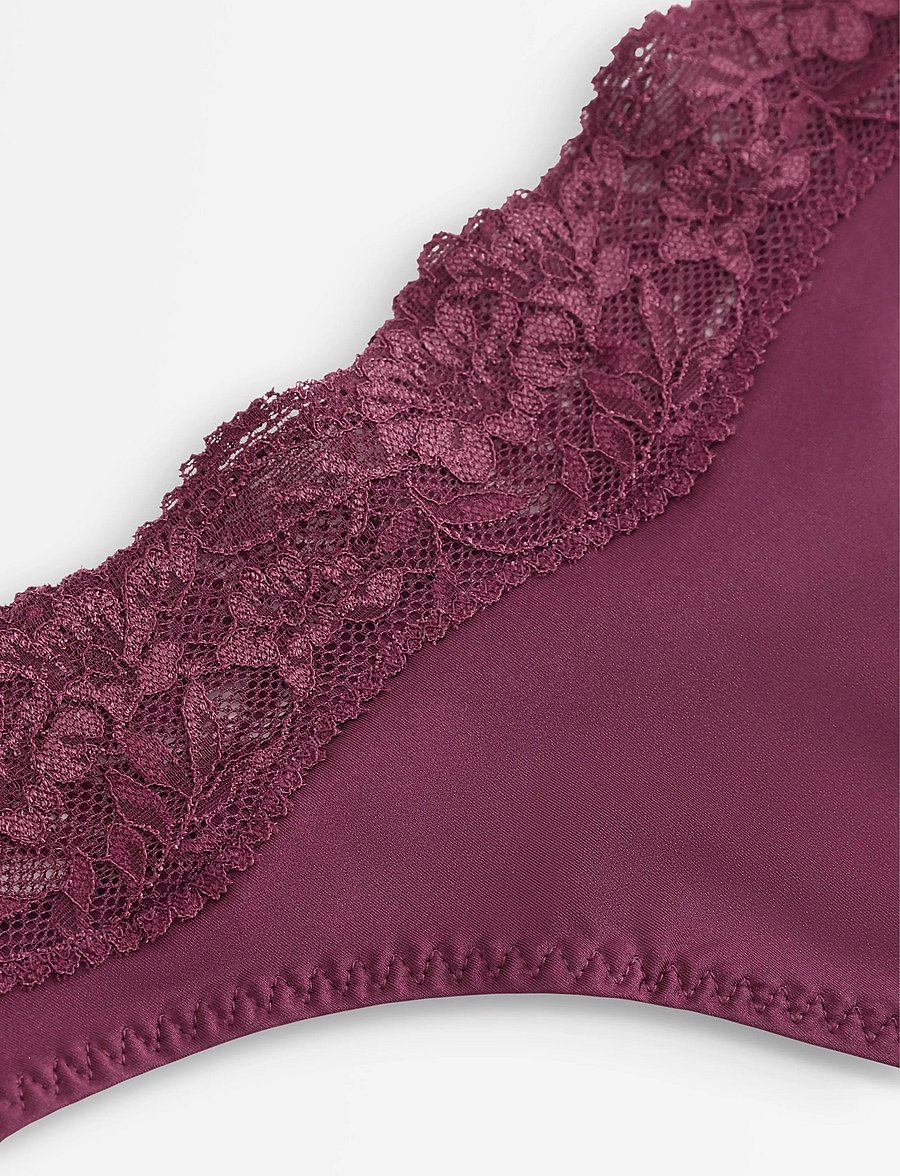 Lindex - Thong with regular waist - stringtrosor - dark dusty red - 5