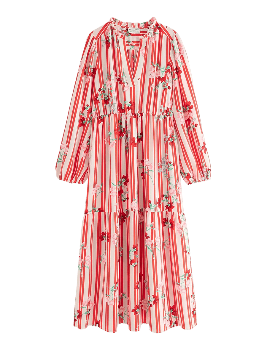 Lindex - Long-sleeved maxi dress - maxi kjoler - red - 1