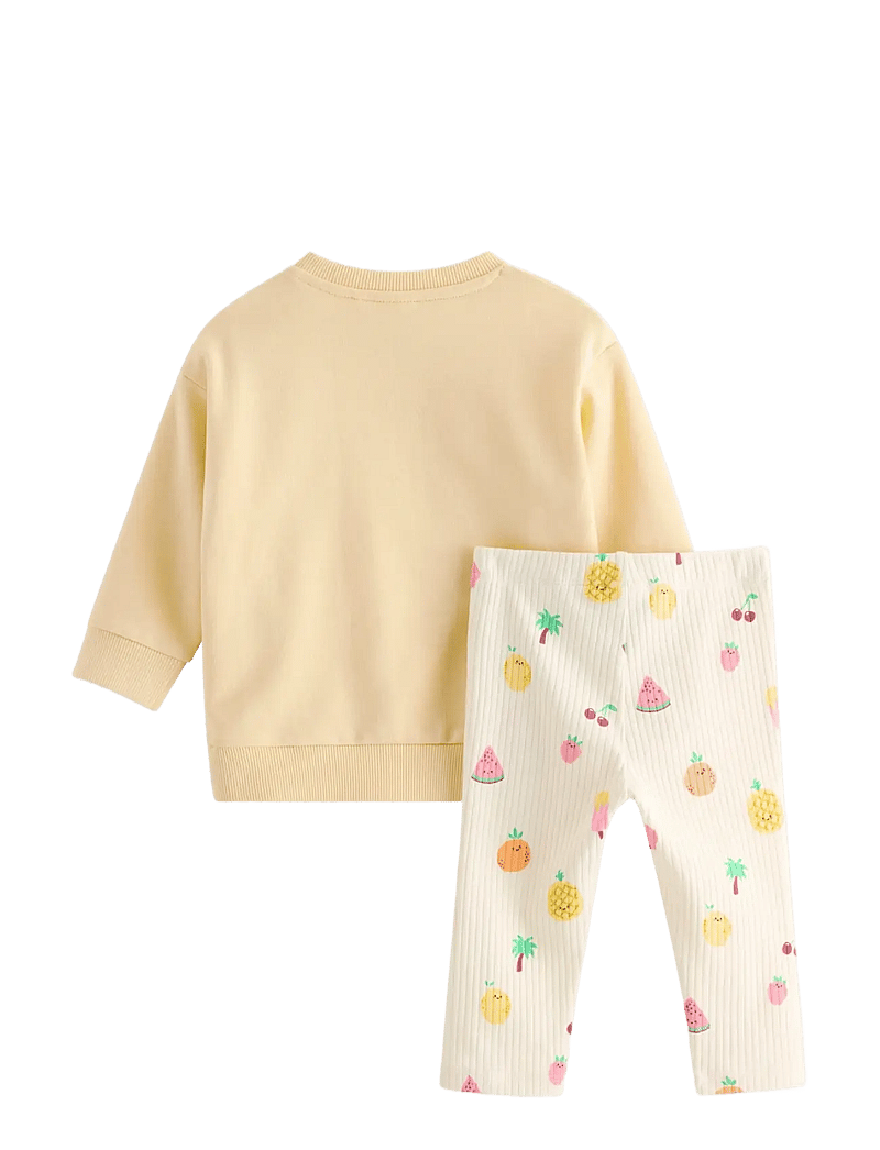 Lindex - Set with sweatshirt and leggings - pikkade varrukatega t-särkide komplektid - light dusty yellow - 1