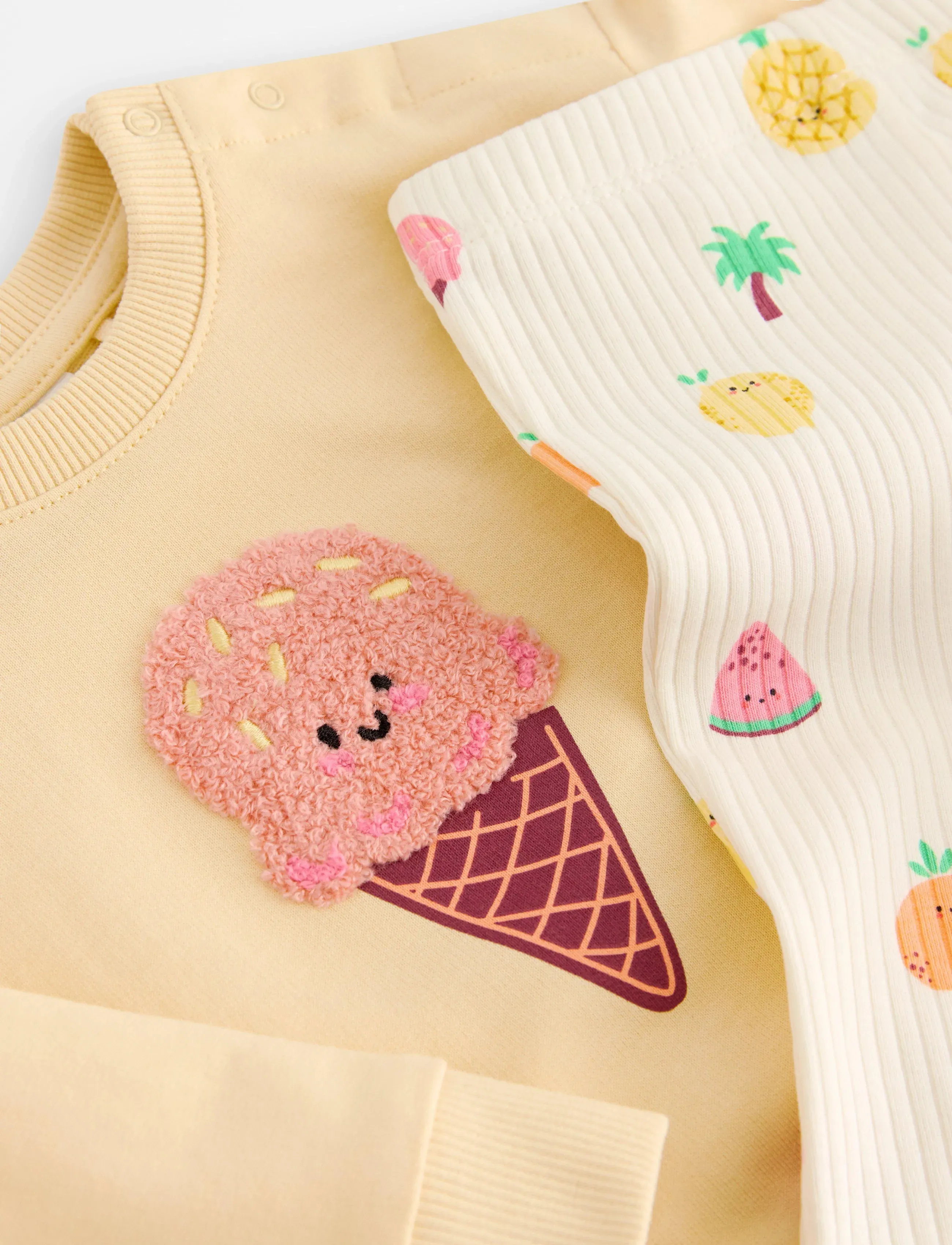 Lindex - Set with sweatshirt and leggings - sets with long-sleeved t-shirt - light dusty yellow - 2