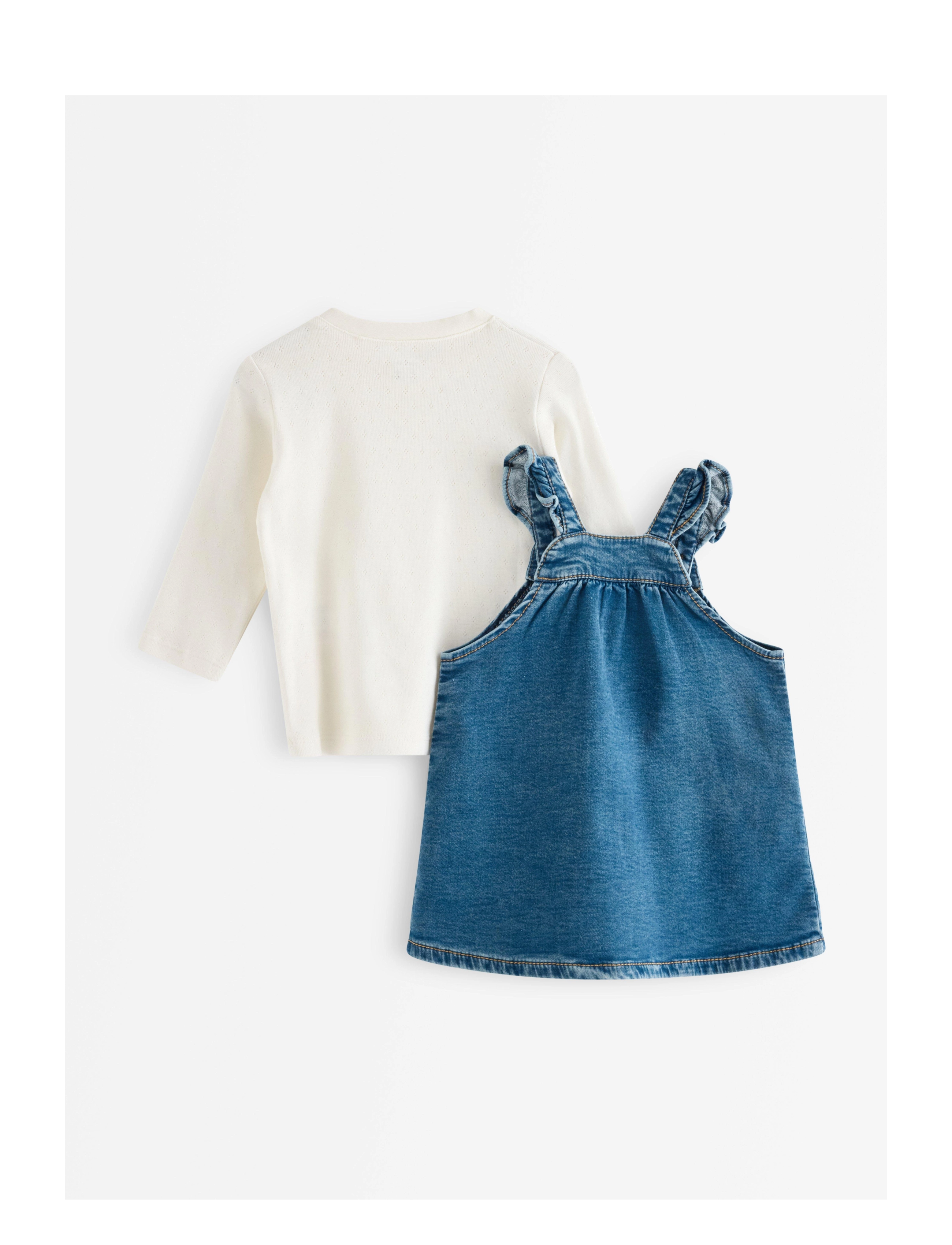 Lindex - Set with top and dress - pikkade varrukatega t-särkide komplektid - light dusty white - 1