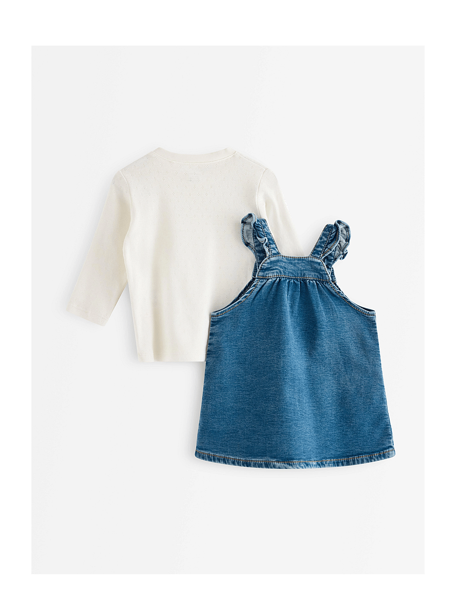 Lindex - Set with top and dress - sets mit langärmeligem t-shirt - light dusty white - 1