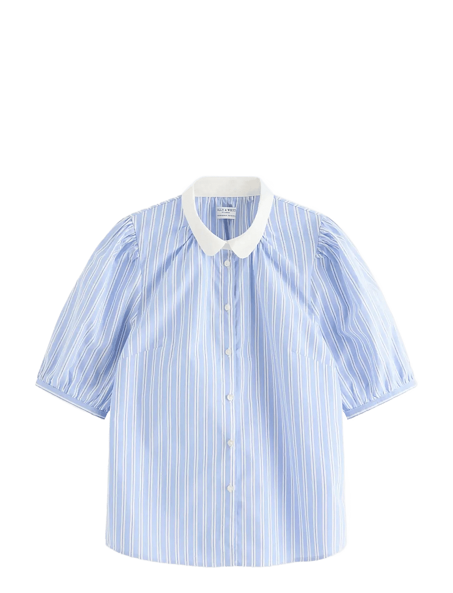 Lindex - Blouse with puff sleeves - kurzärmelige blusen - light dusty blue - 1
