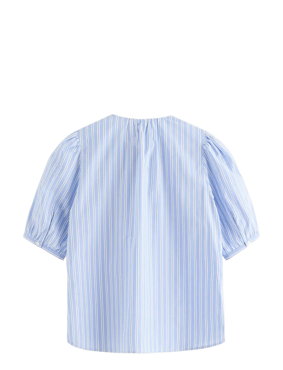 Lindex - Blouse with puff sleeves - kurzärmelige blusen - light dusty blue - 2