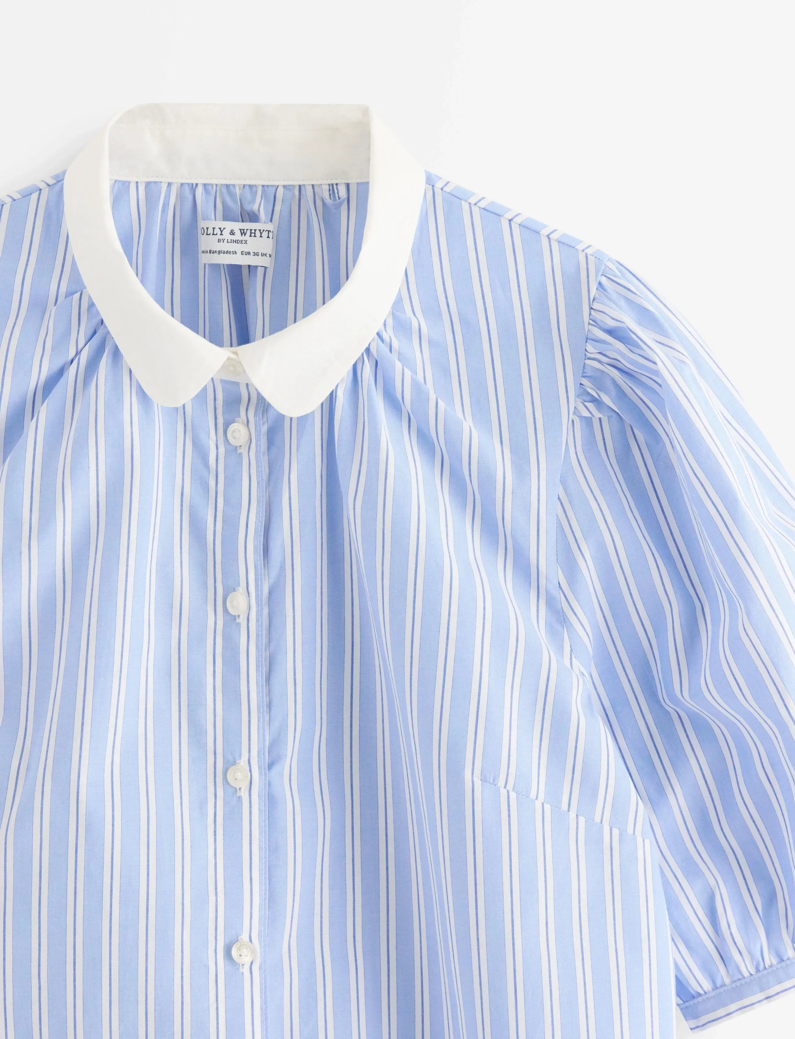 Lindex - Blouse with puff sleeves - light dusty blue - 5