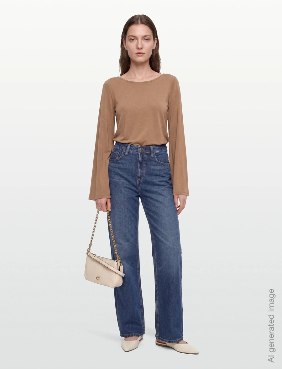 Lindex - Top Tully - langärmlige tops - brown - 0