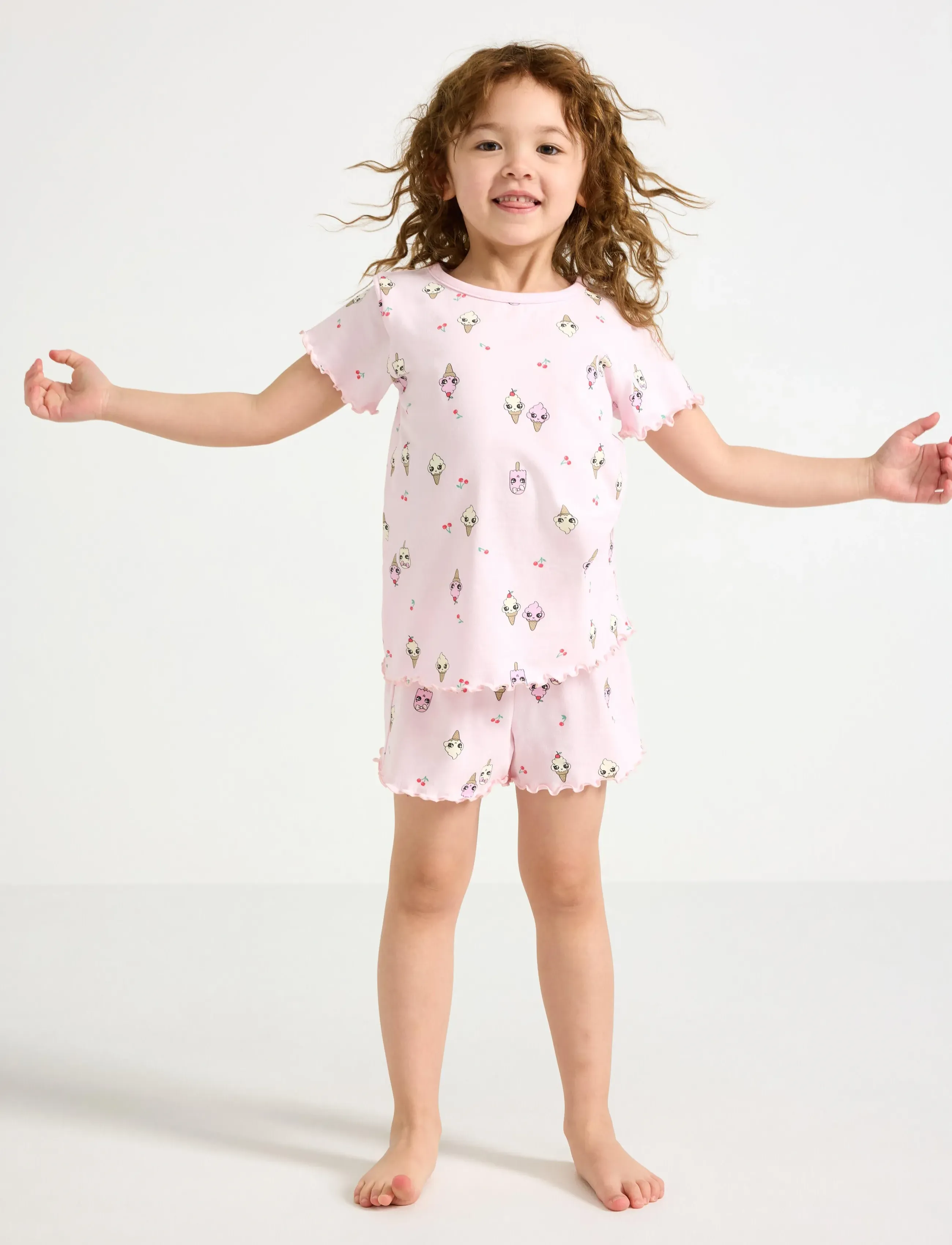 Lindex Pyjama Set, Børn, Pyjamas Sæt, Pink, Str: 92