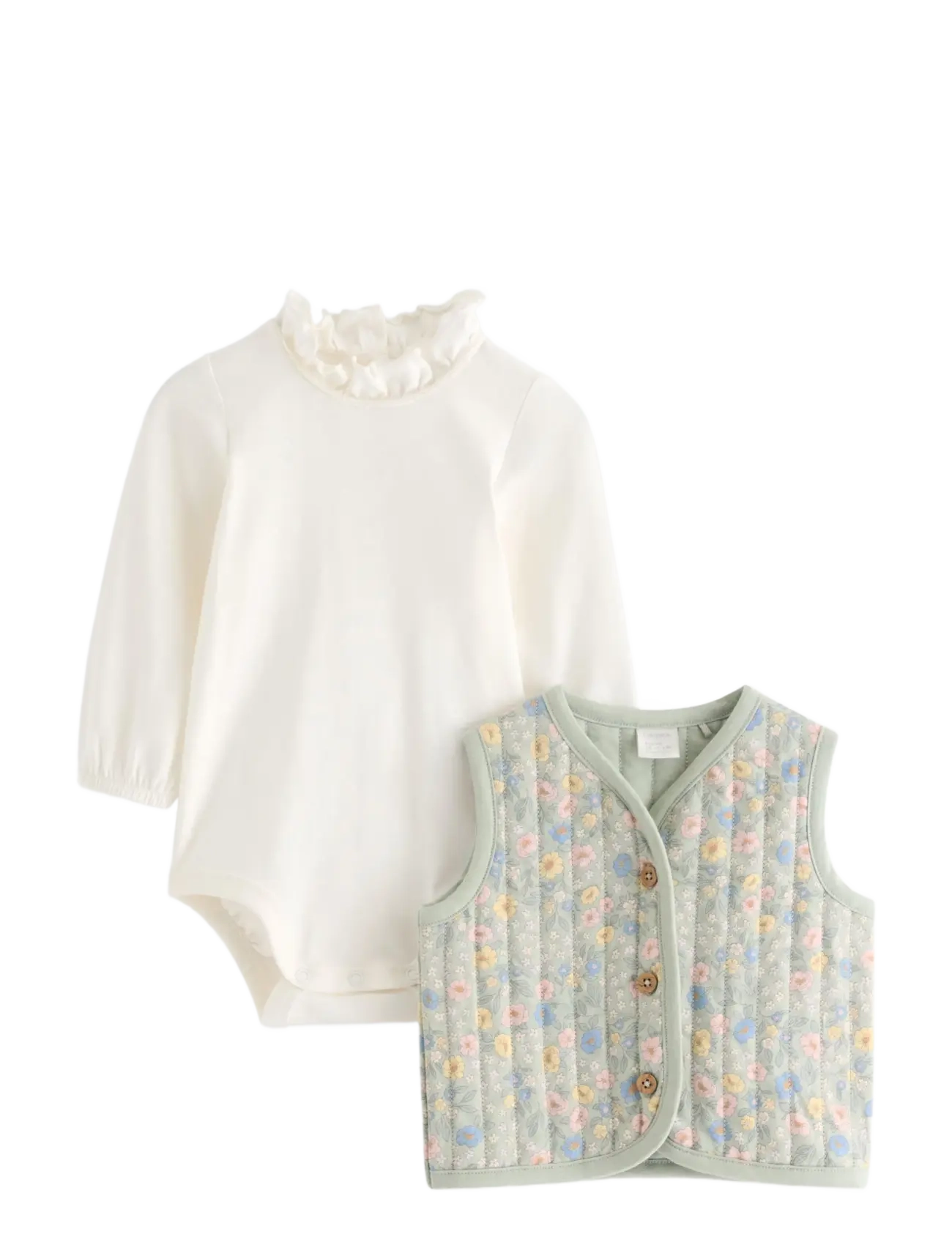 Lindex Set With Bodysuit And Vest, 86, Cream, Sæt > Sæt Med Krop, Børn
