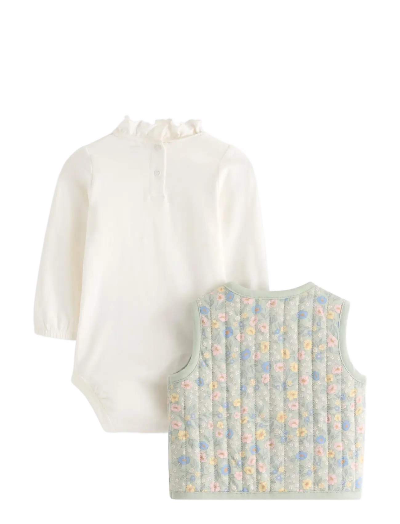 Lindex - Set with bodysuit and vest - light dusty white - 1
