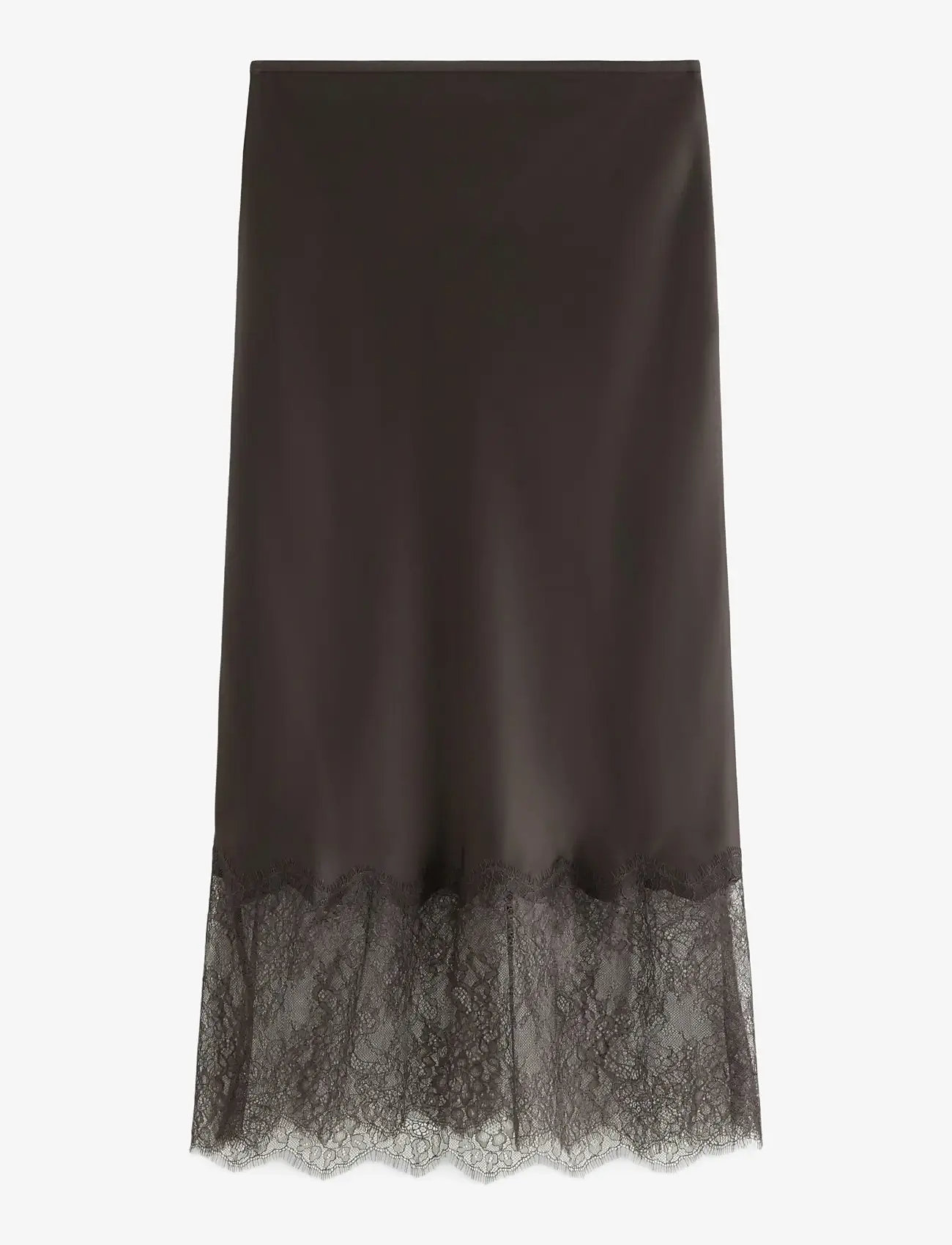 Lindex - Midi skirt in satin - satinnederdele - dark brown - 2