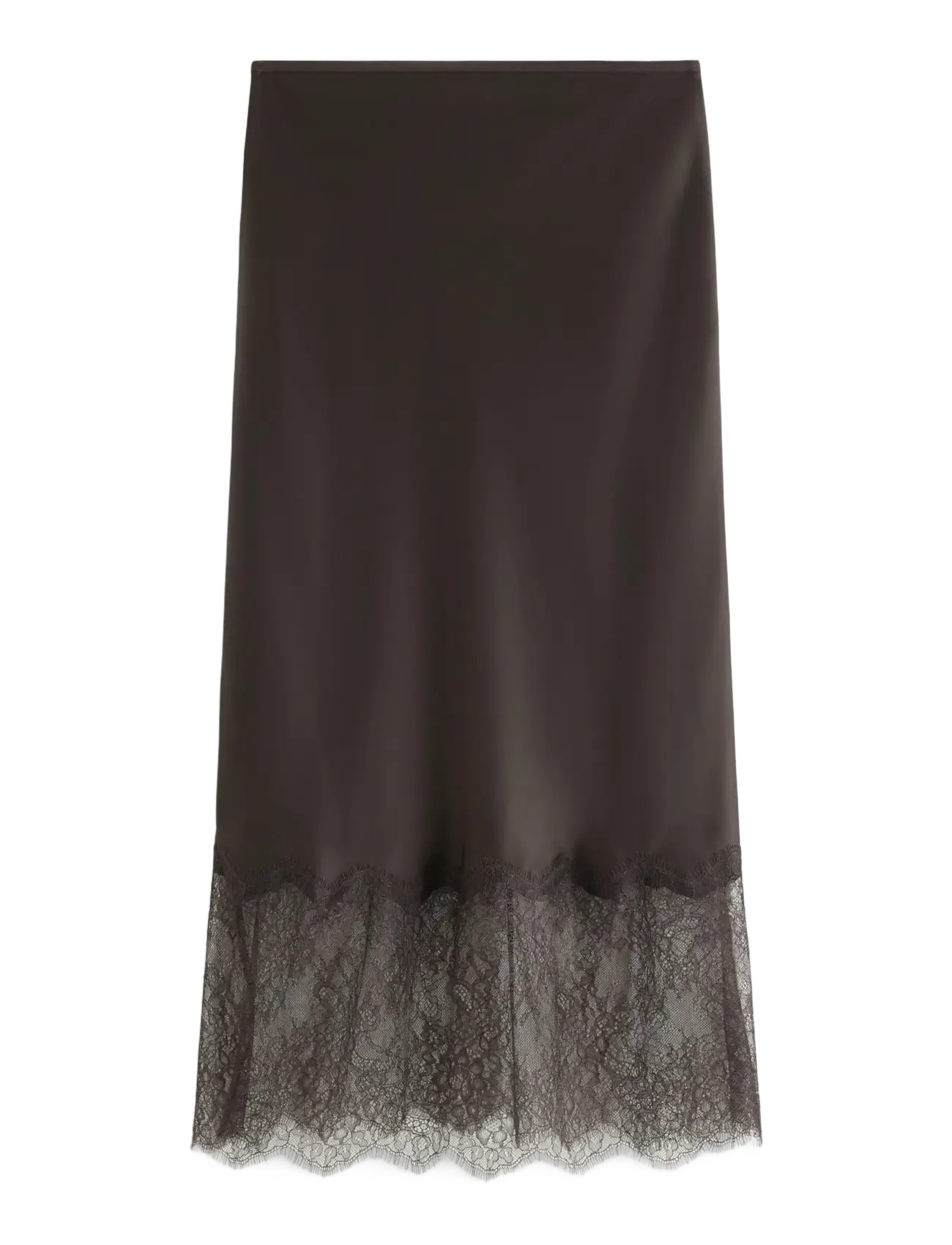 Lindex - Midi skirt in satin - satīna svārki - dark brown - 2