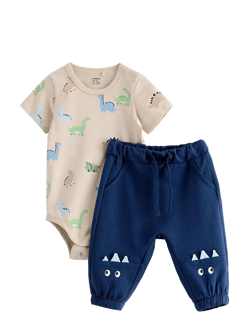 Lindex - Set with bodysuit and joggers - sets mit body - light beige - 0