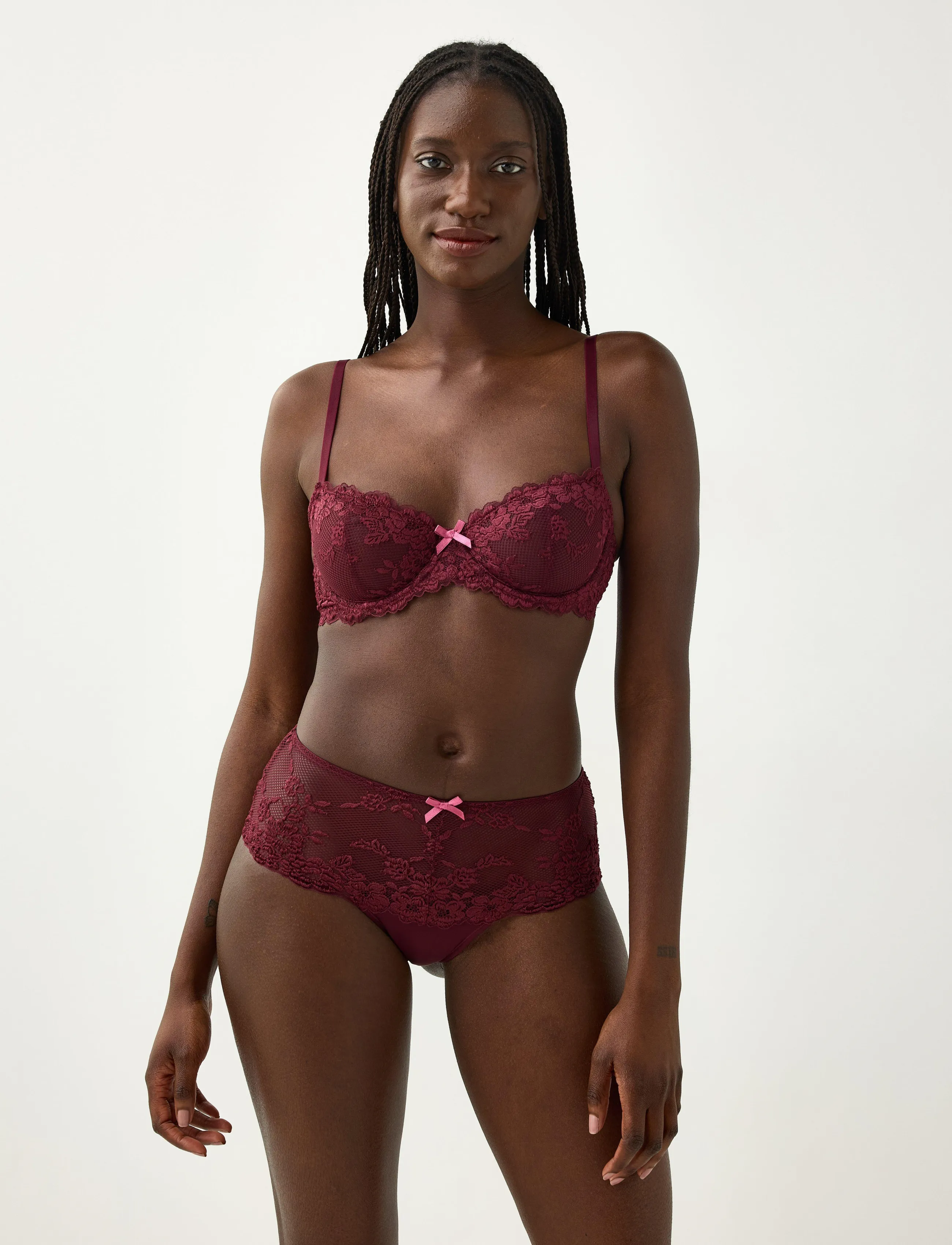 Lindex ella m – Senna unpadded bra - Underkläder - DARK DUSTY RED / burgundy