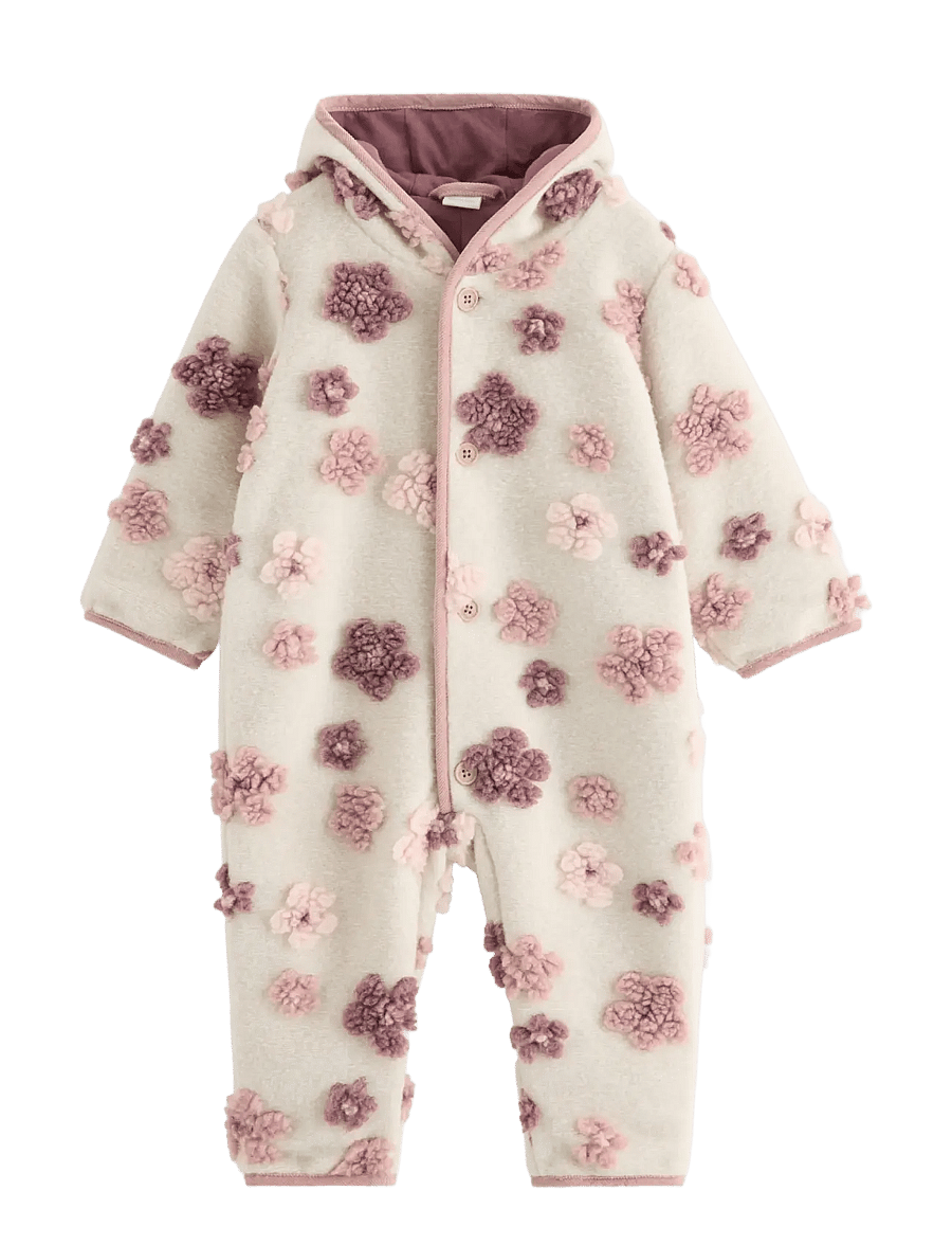 Lindex - Overall with pile flowers - termokombinesoonid - light beige - 0