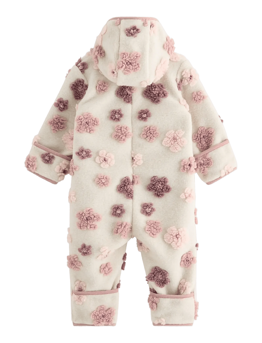Lindex - Overall with pile flowers - termokombinesoonid - light beige - 1