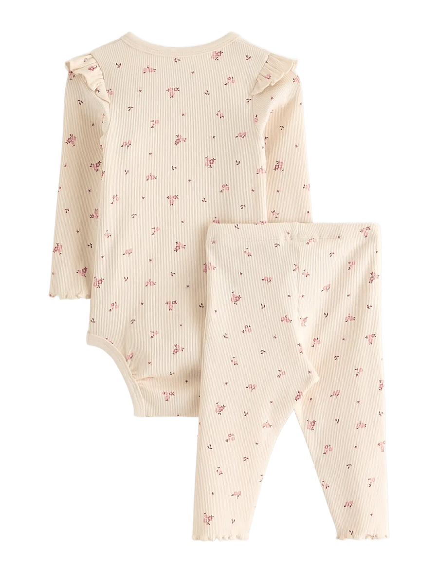 Lindex - Set with wrap bodysuit and leggings - sets mit body - white - 1