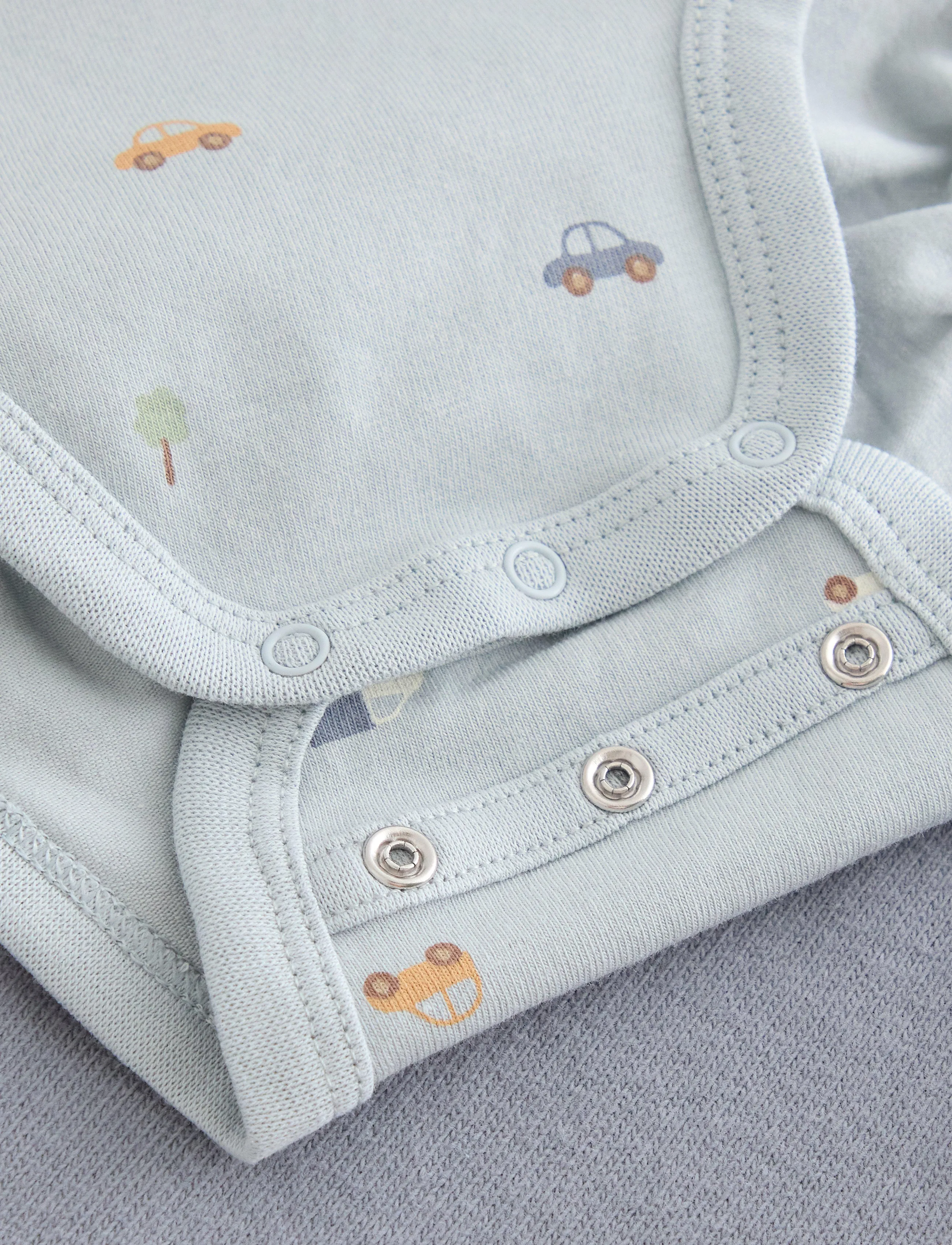 Lindex - 4-piece baby starter kit - langærmede bodyer - dusty blue - 2