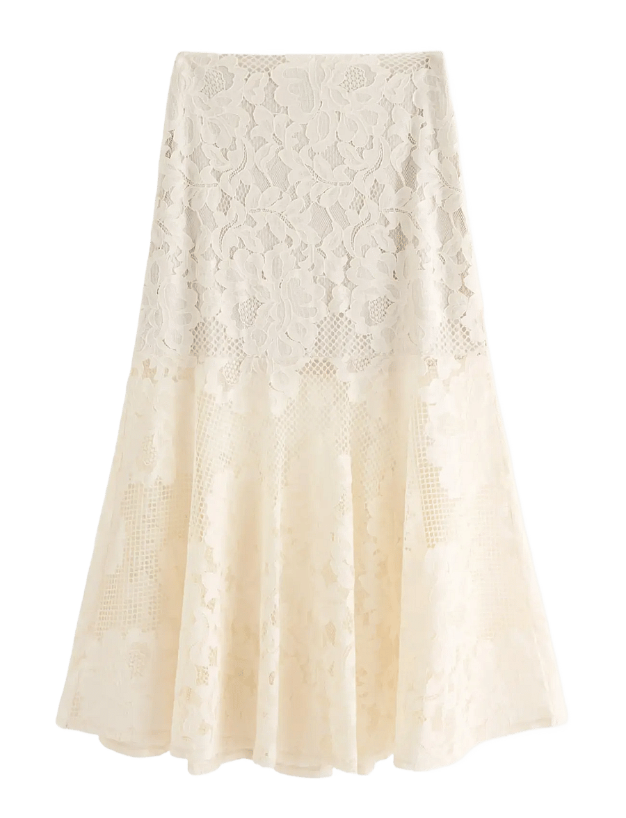Lindex - Maxi skirt in lace - ilgi sijonai - light beige - 1
