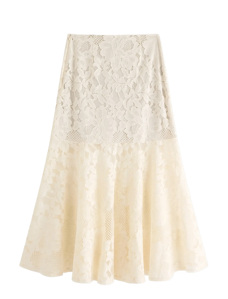 Lindex - Maxi skirt in lace - maxi nederdele - light beige - 2