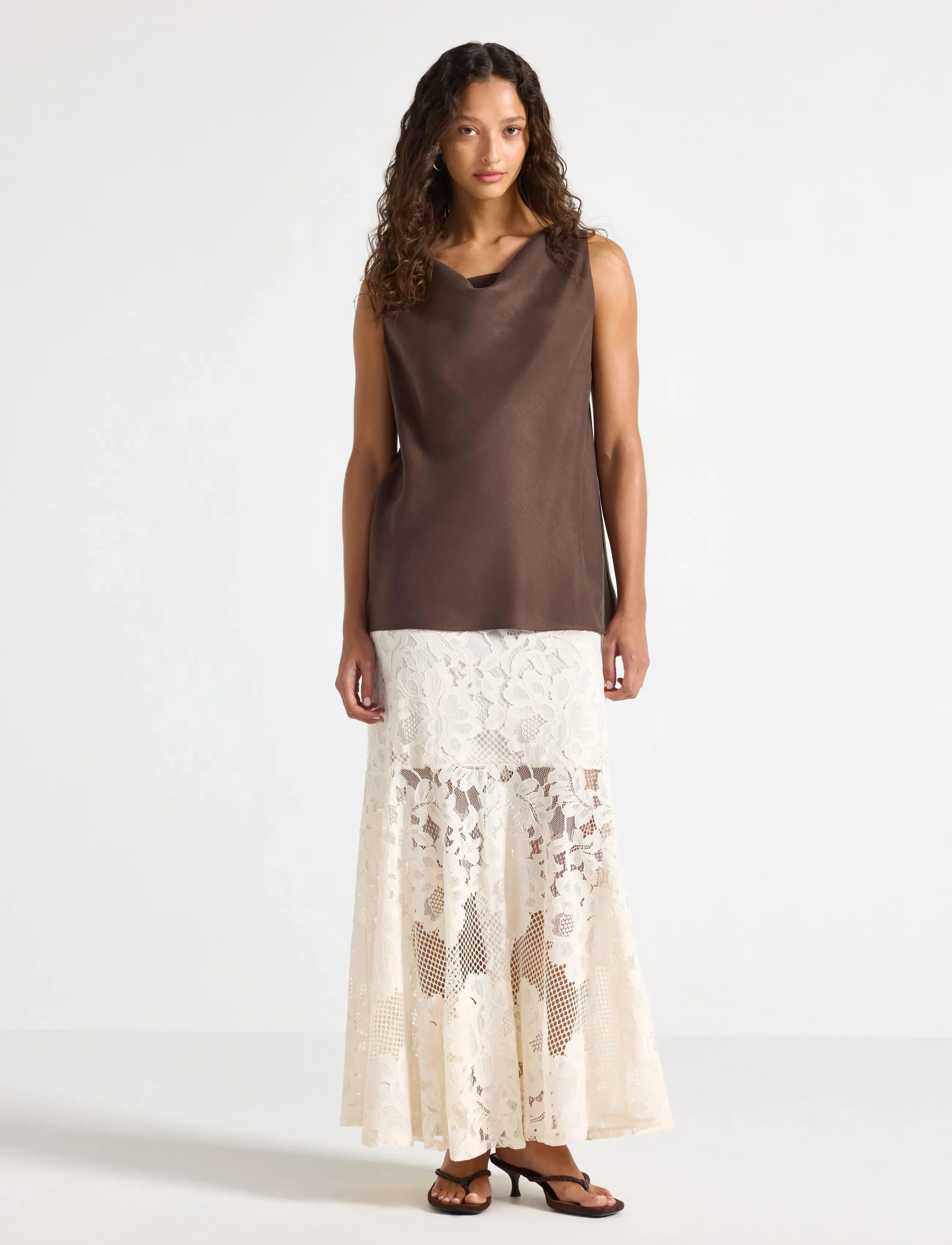 Lindex - Maxi skirt in lace - maxi skirts - light beige - 0