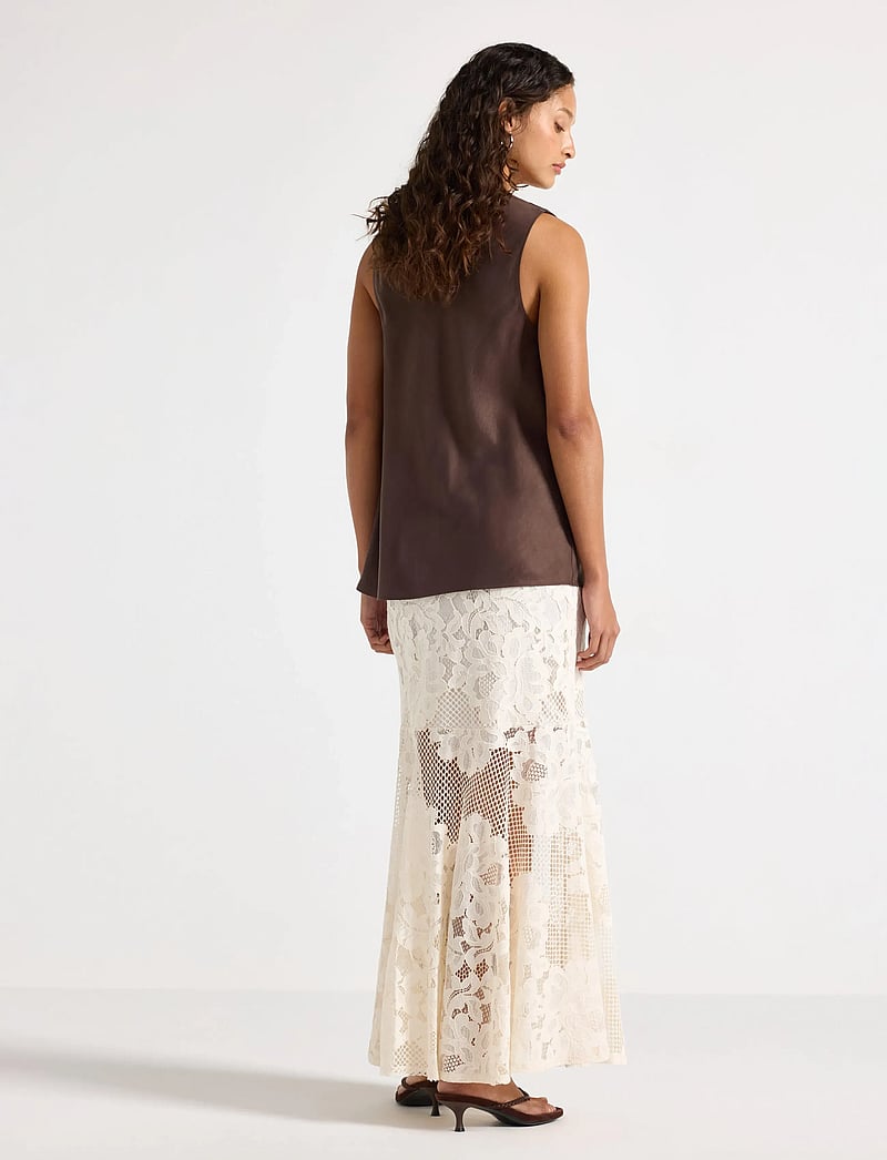 Lindex - Maxi skirt in lace - maxi nederdele - light beige - 3