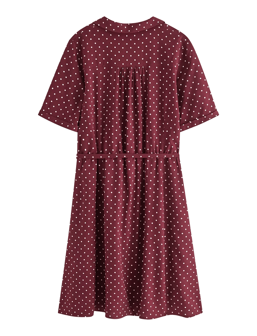 Lindex - Woven mini dress - särkkleidid - dark red - 2