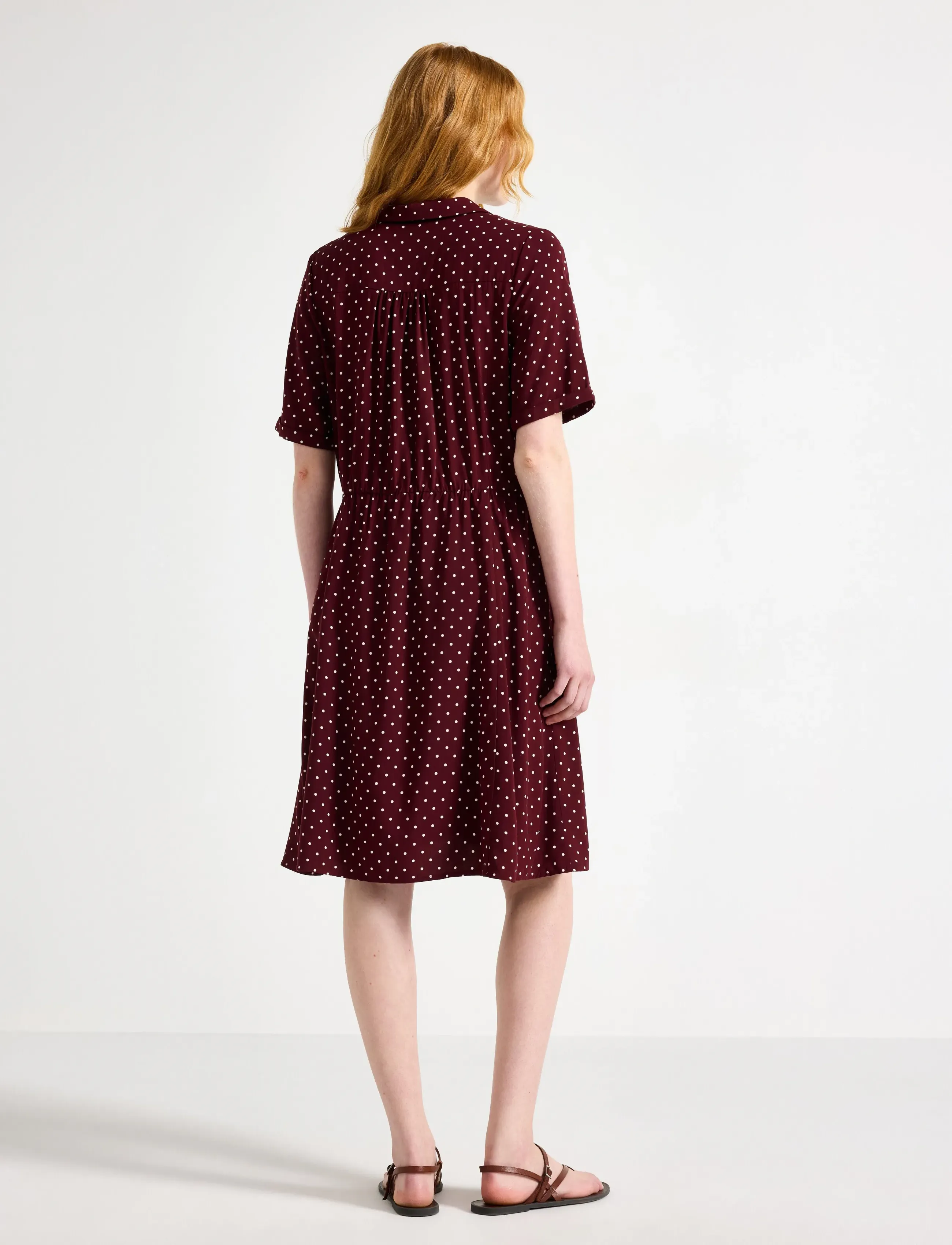 Lindex - Woven mini dress - hemdkleider - dark red - 3