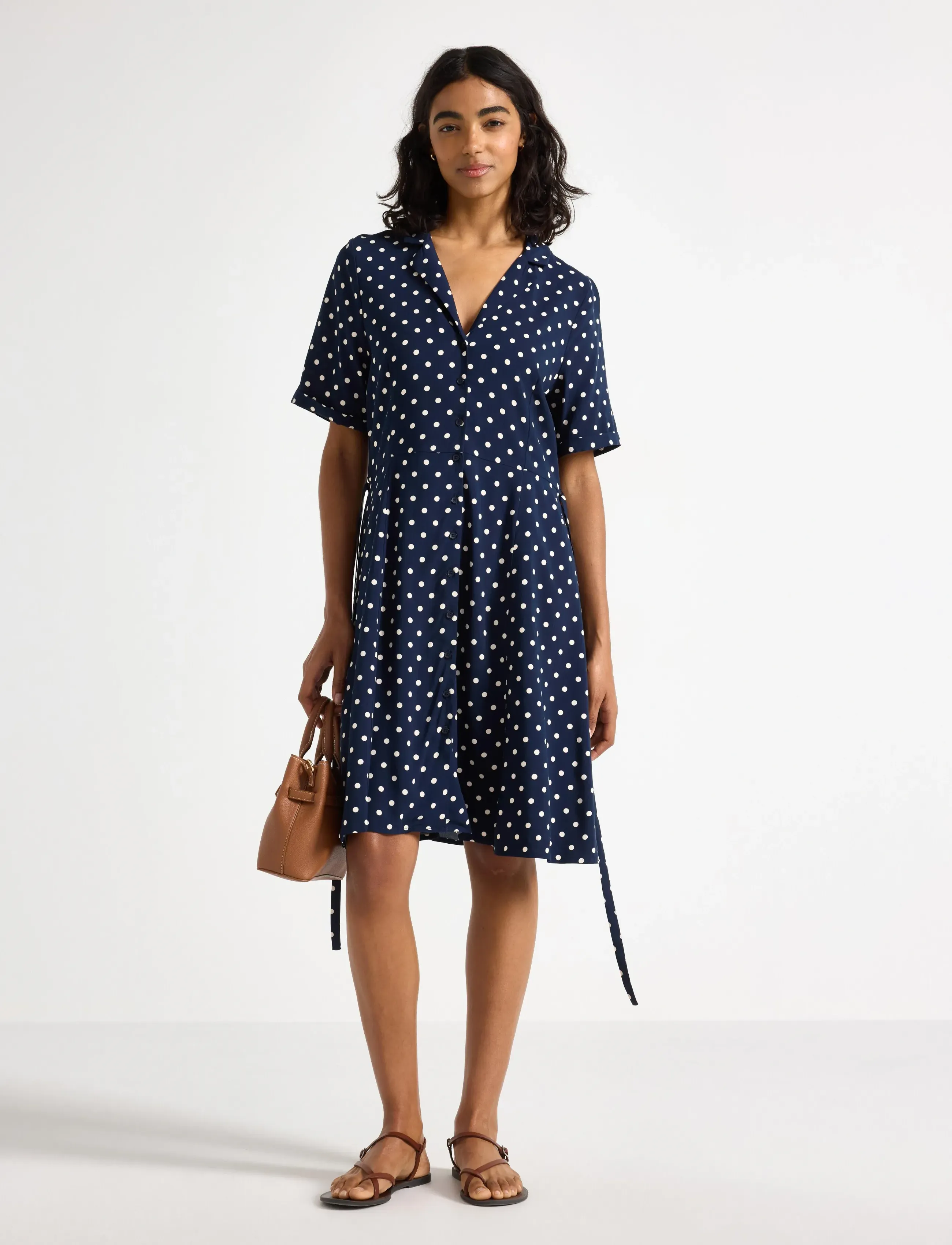 Lindex Woven Mini Dress, XS, Dresses, Marineblau - Shirt Frauen