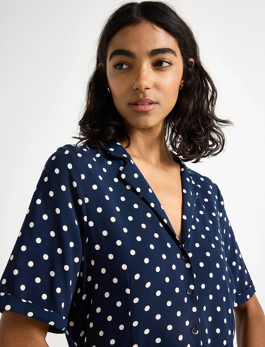 Lindex - Woven mini dress - skjortklänningar - navy - 4